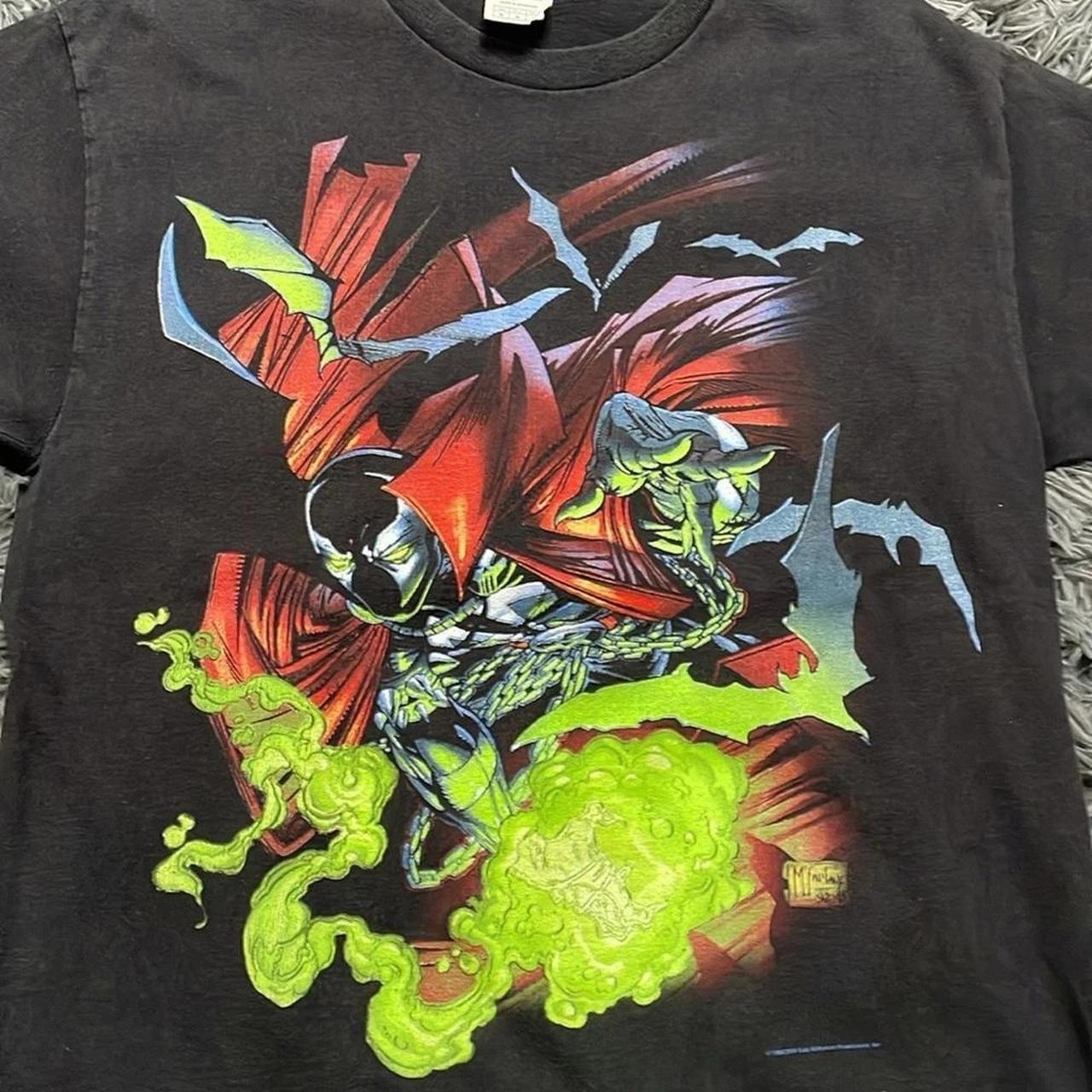 Vintage style Spawn Comic Book short sleeve black color T shirt Reprint
