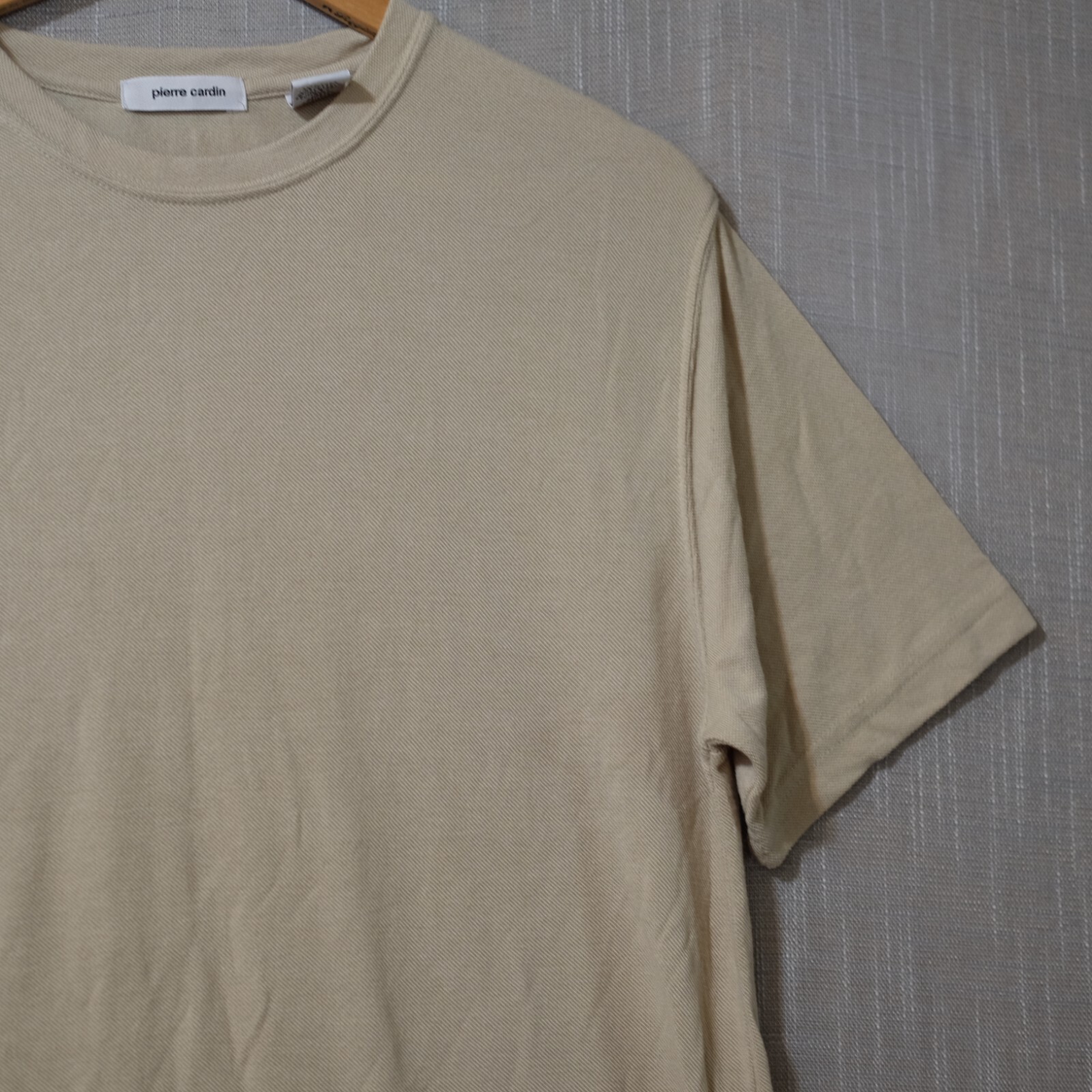 Pierre Cardin T-Shirt Short Sleeve Crew Neck Super Soft Beige Men’s L #H52-38