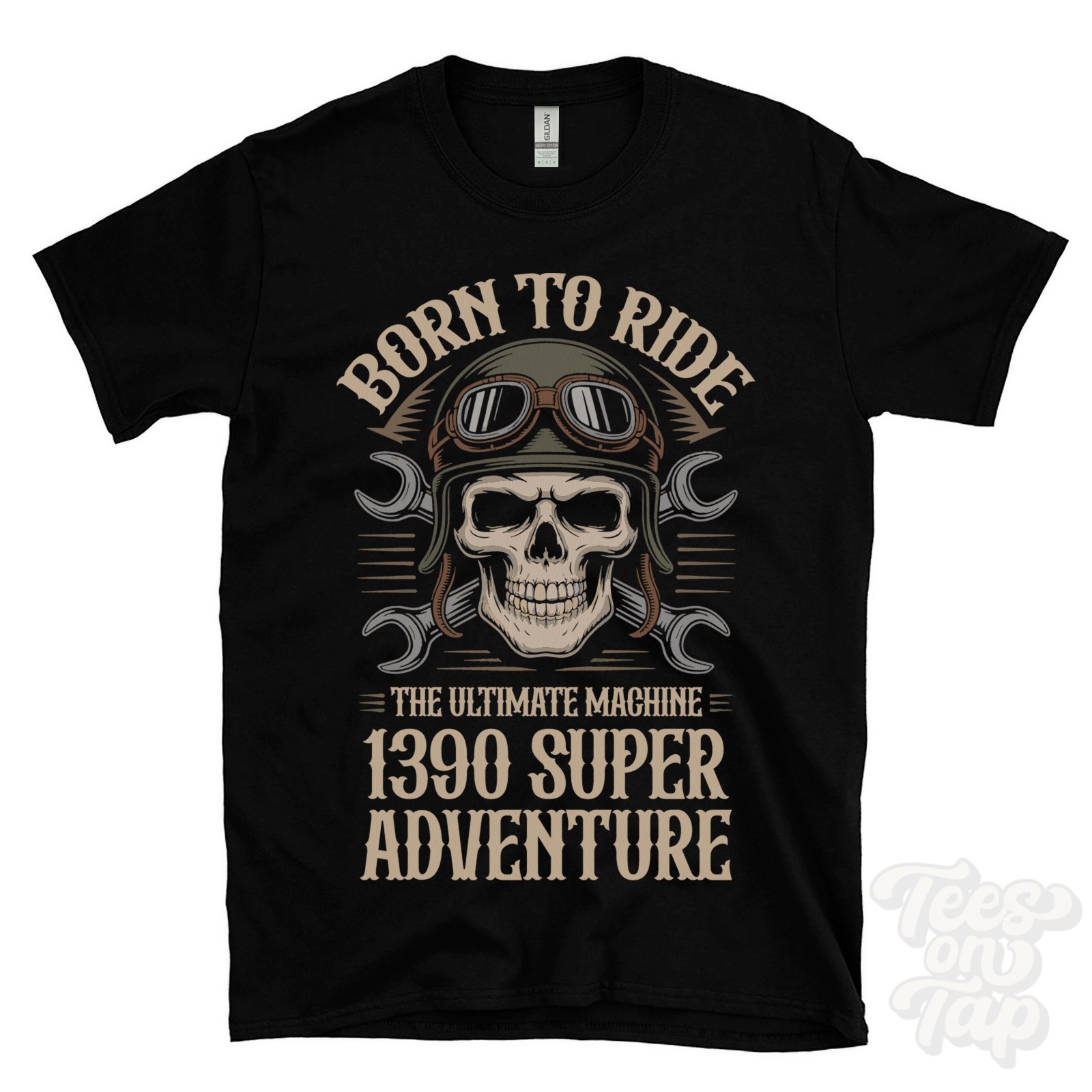 1390 SUPER ADVENTURE MOTORCYCLE T-SHIRT BORN TO RIDE THE ULTIMATE MACHINE biker