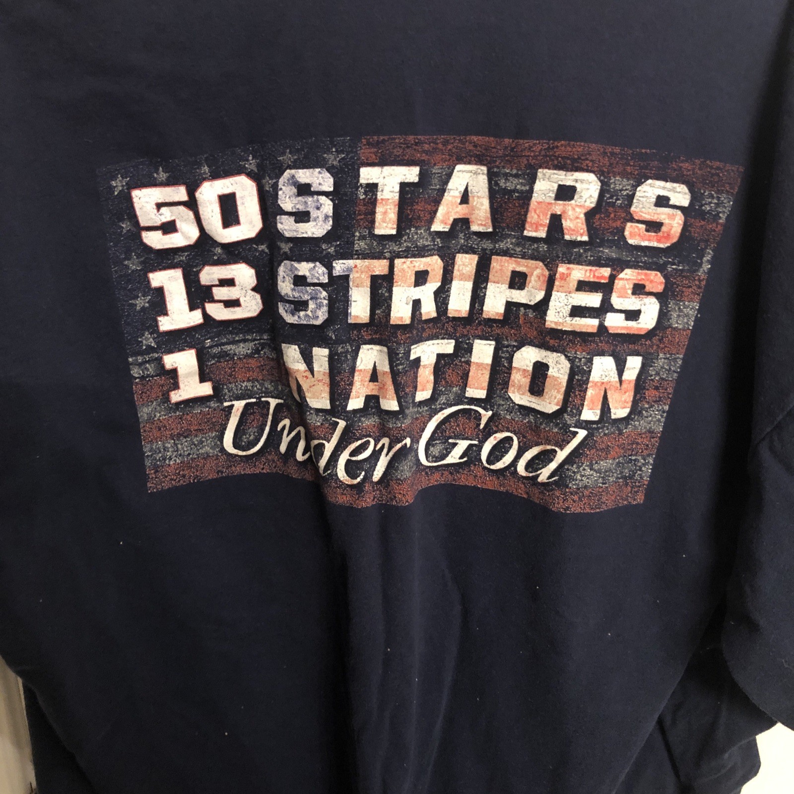 Buck Wear Men’s Size 3 XL Navy Blue “Red, White And True” American Flag Tee