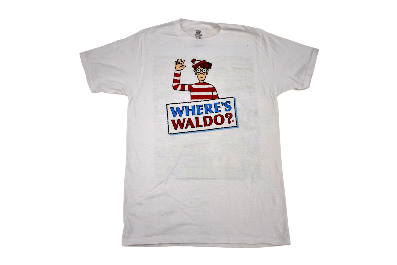 Where’s Waldo Mens 2-Sided White Tee Shirt New S, M, L, XL