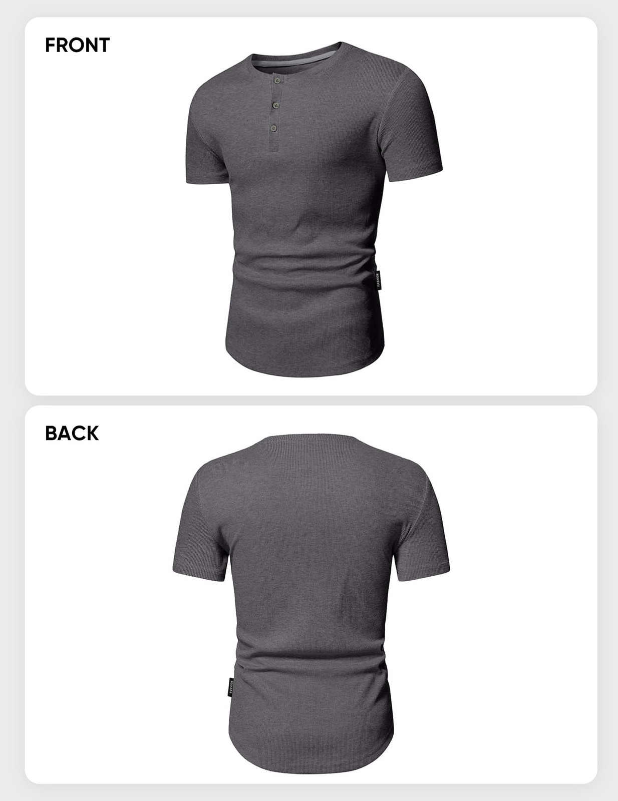 Mens Muscle Slim T Shirts Crewneck Longline Henley Gym Workout Athletic Tee S…