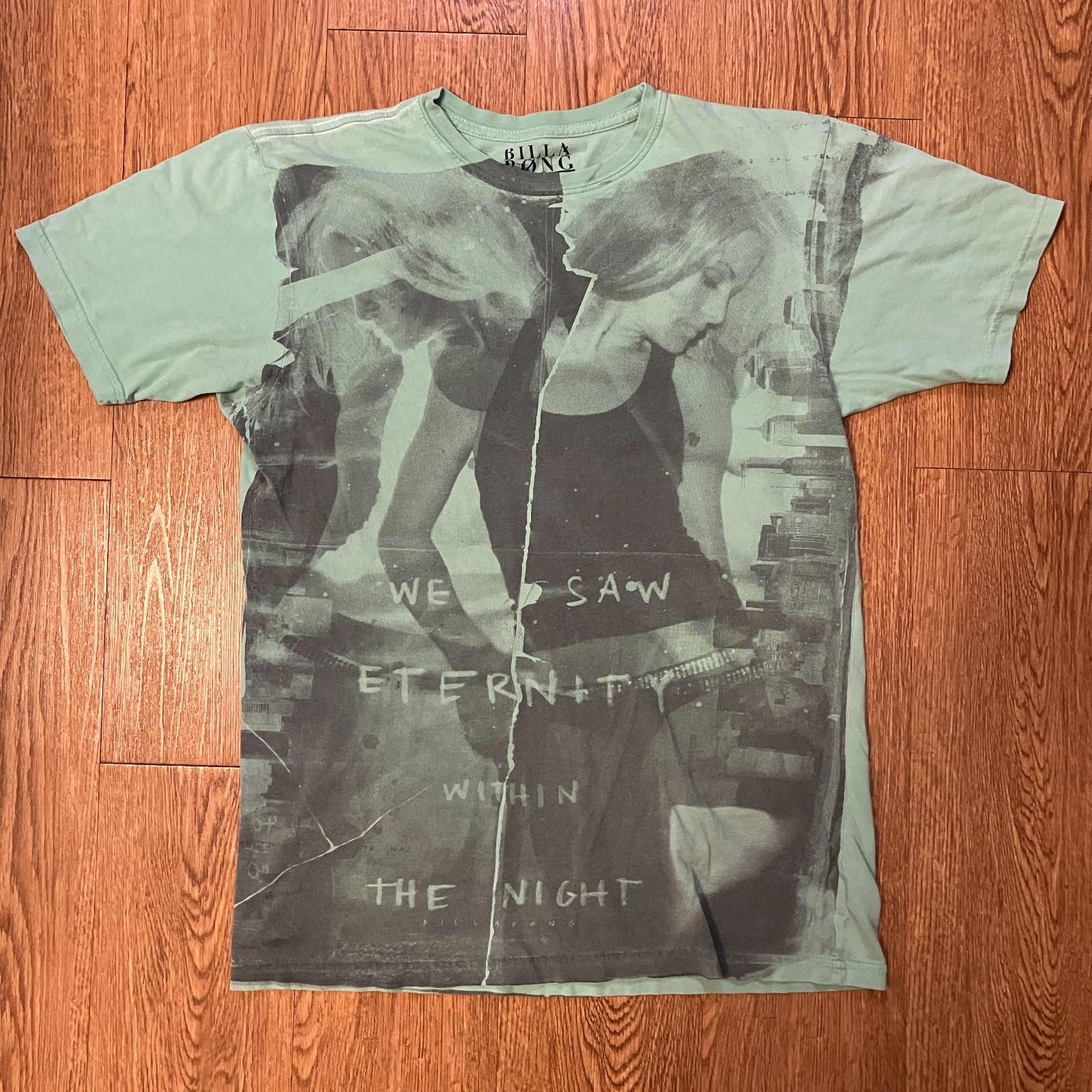 Billabong Filthy Habits Premium Graphic Tee Shirt Mens Medium Green MT10ZDI