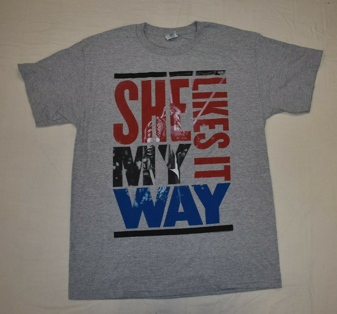 Usher Mens #URXTOUR She Likes it My Way Gray Tour Shirt New S, M, L