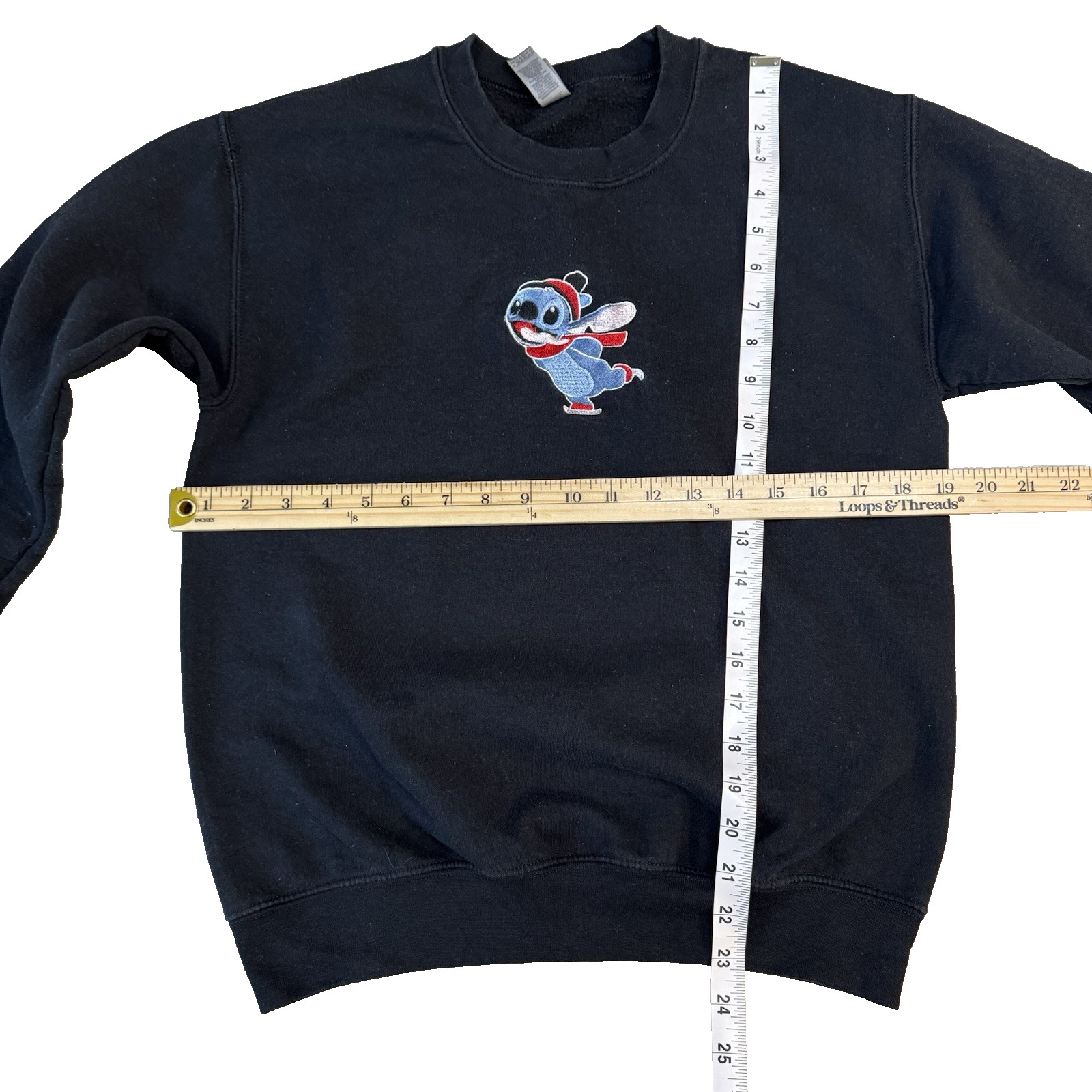 Lilo and Stitch Personalized Embroidered Ohana Gildan Sz S Pullover Black EUC