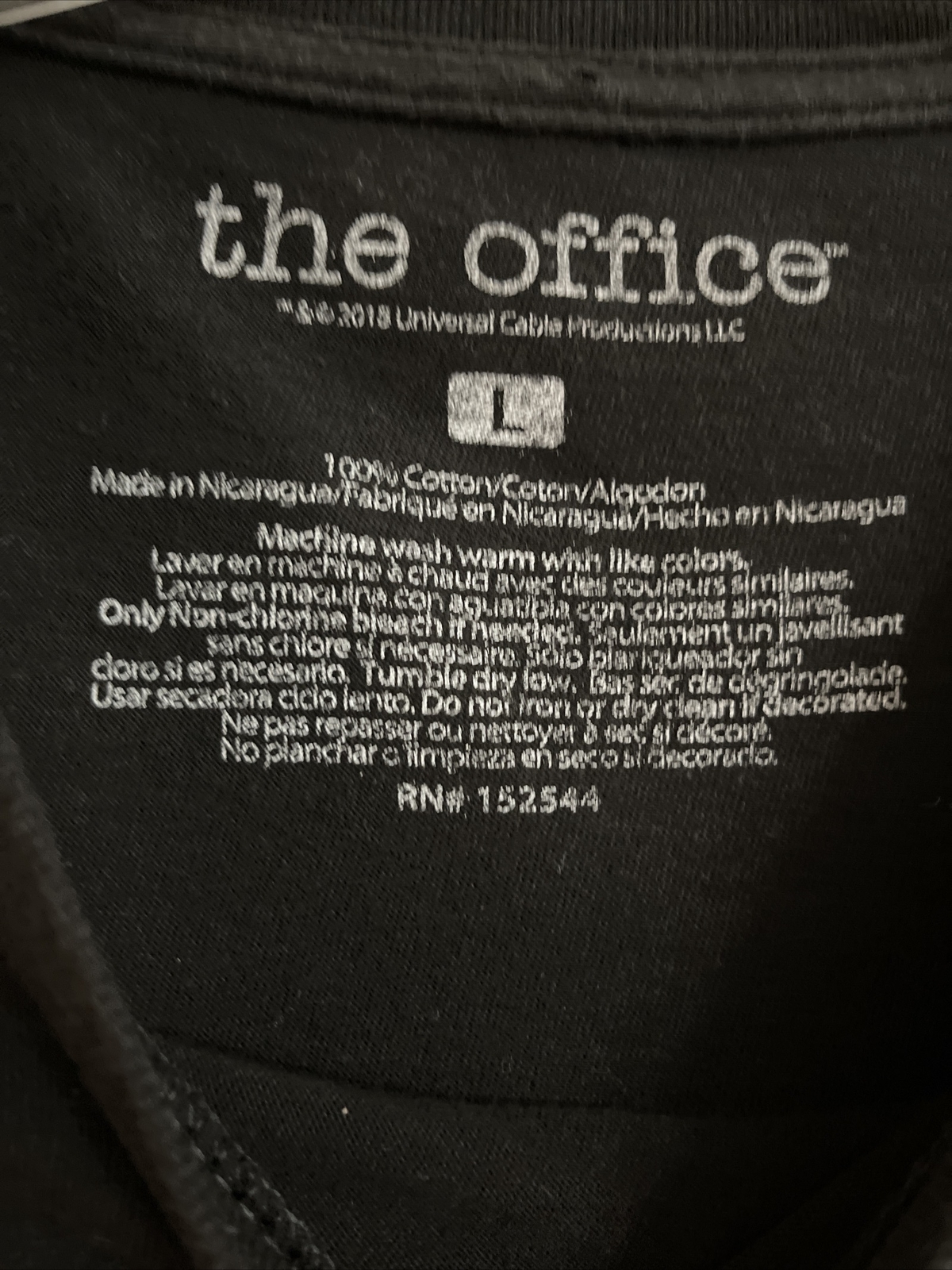 The Office Men’s Large Cotton Graphic T-shirt Dwight Schrute Black