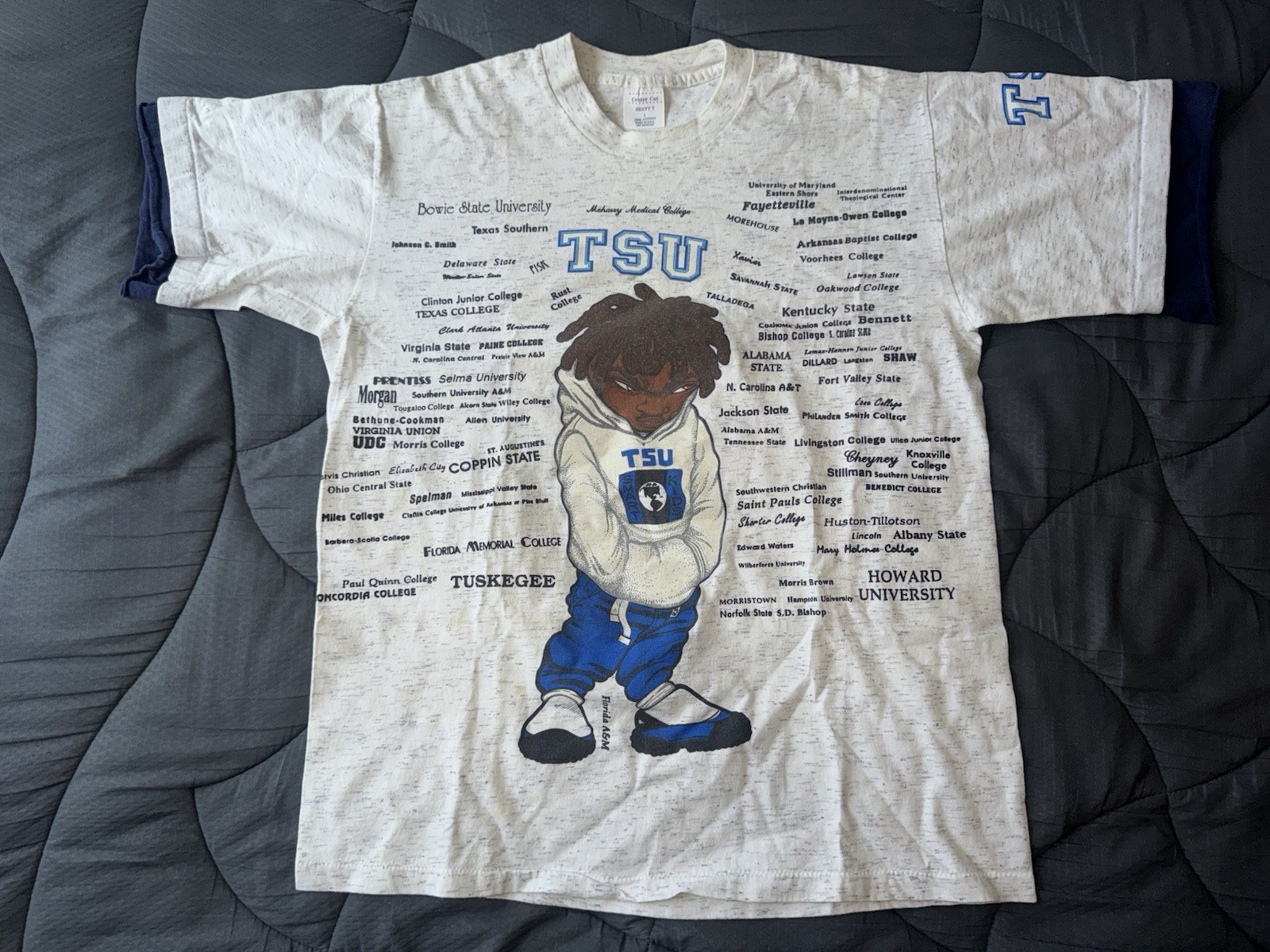 Vintage 90s Tennessee State University TSU HBCU AOP College T-Shirt Size L RARE