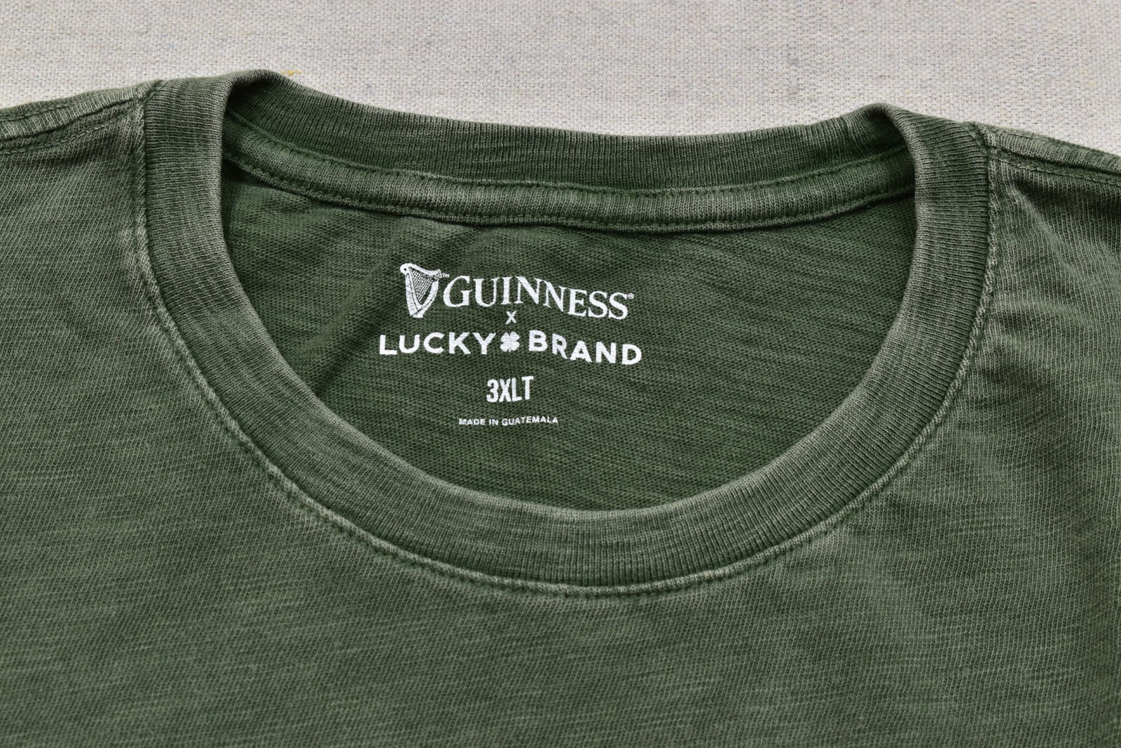 Lucky Brand Men’s Guinness Harp Tee Short Sleeve Green Crew Neck Size 3XLT NEW