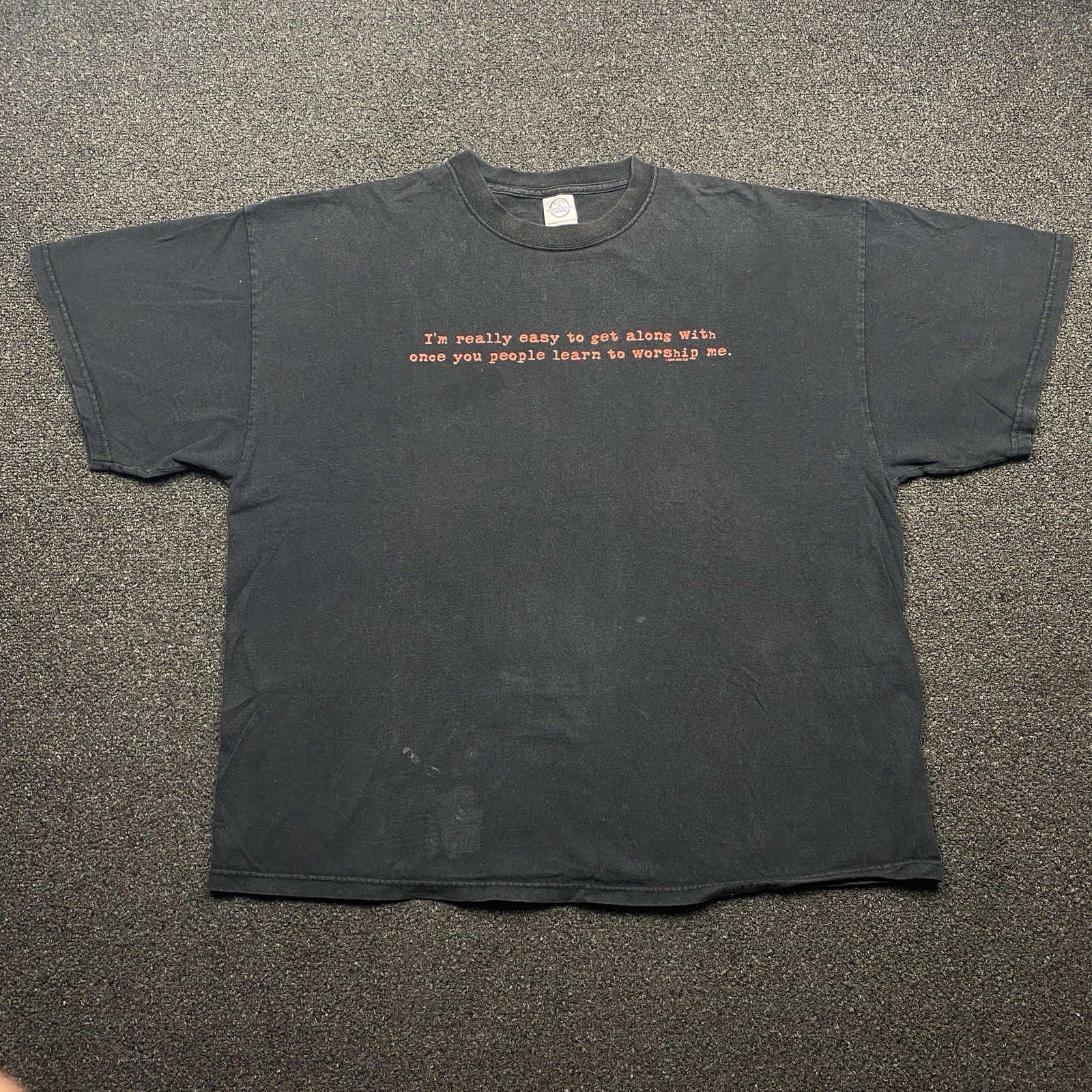 Vintage Y2K Now And Zen T Shirt Size 2XL Black Grunge Worship Text Funny