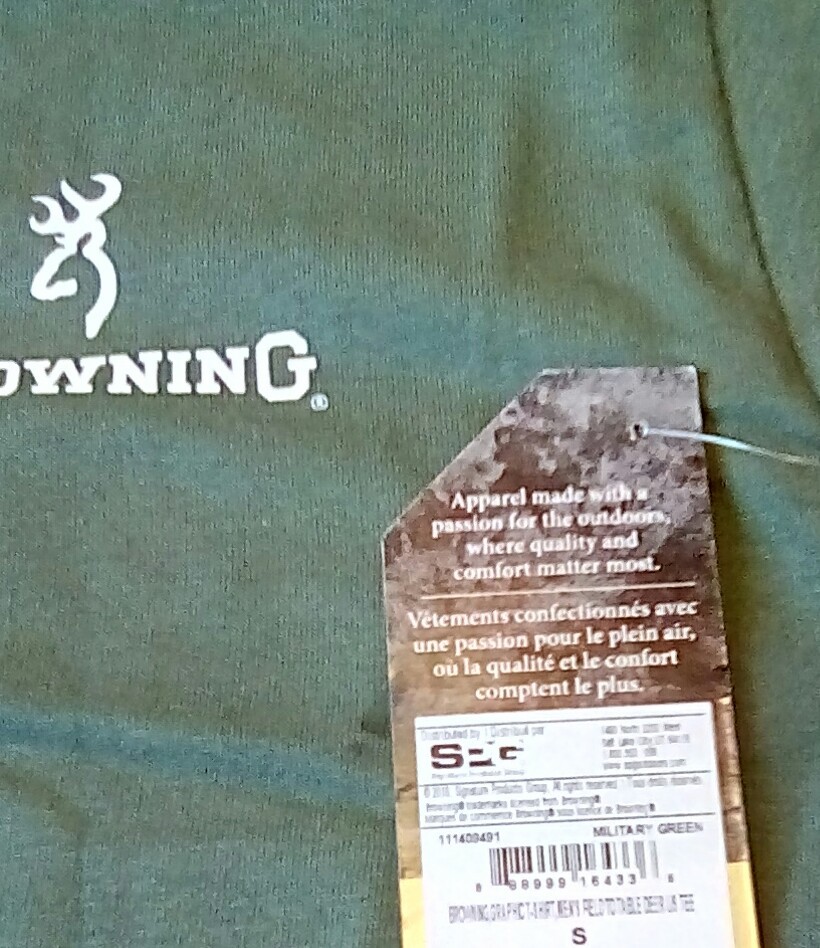 NEW Browning Men’s Authentic Arms Classic Outdoor Graphic T-Shirt Size Small