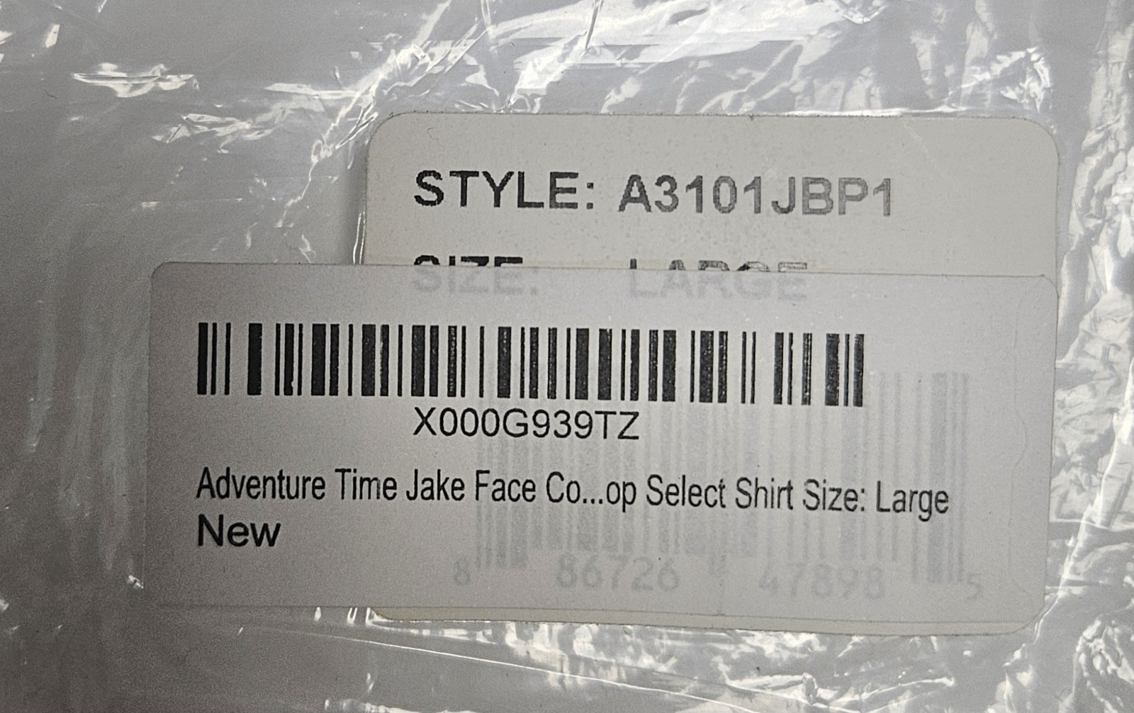 Adventure Time Jake Dog Face Tank Top Sleeveless T-shirt Sz L Mighty Fine Nwot