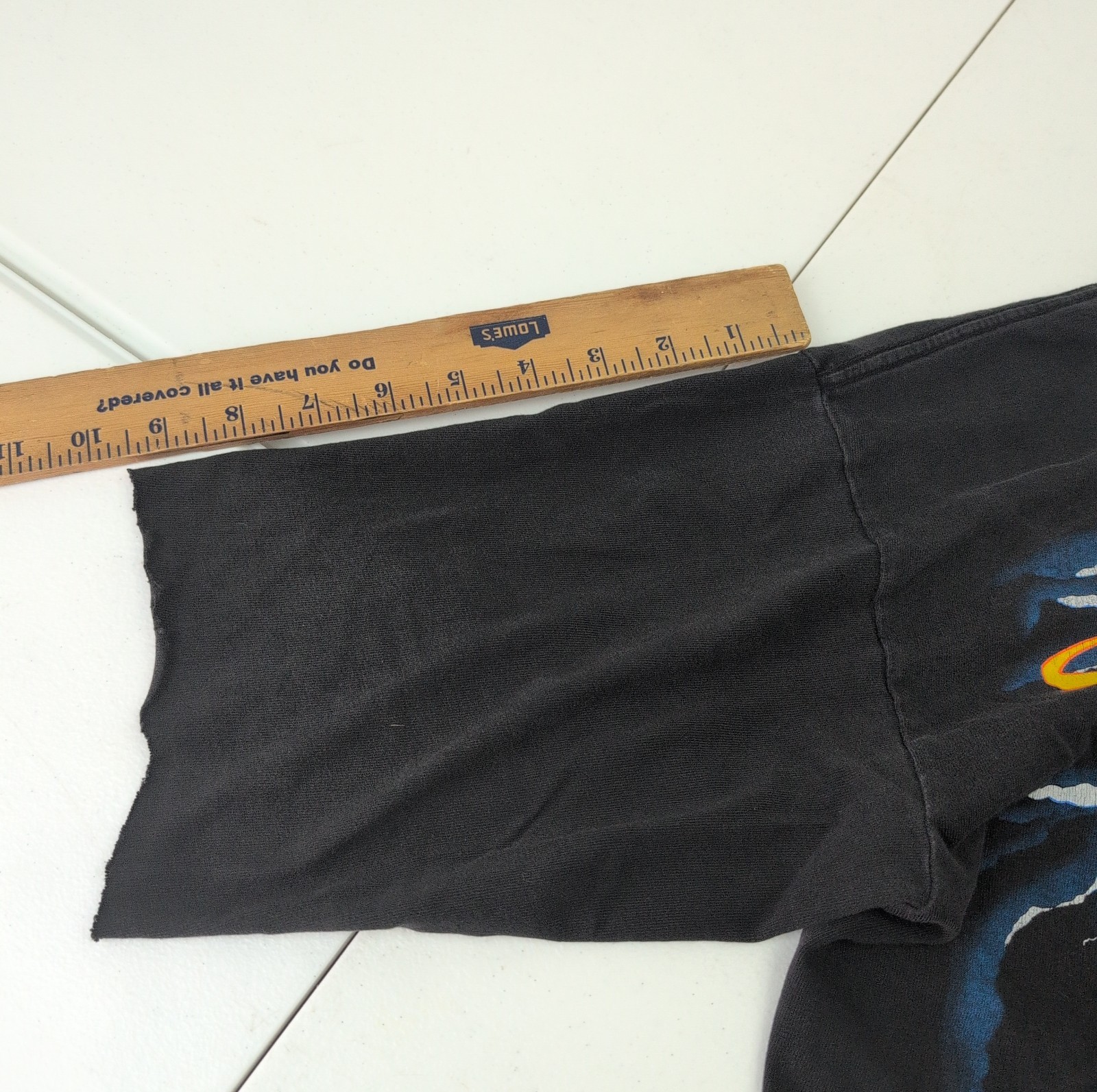 VTG Harley Davidson Streak Lightning Fun Wear Black Long Sleeve Custom Cutoff
