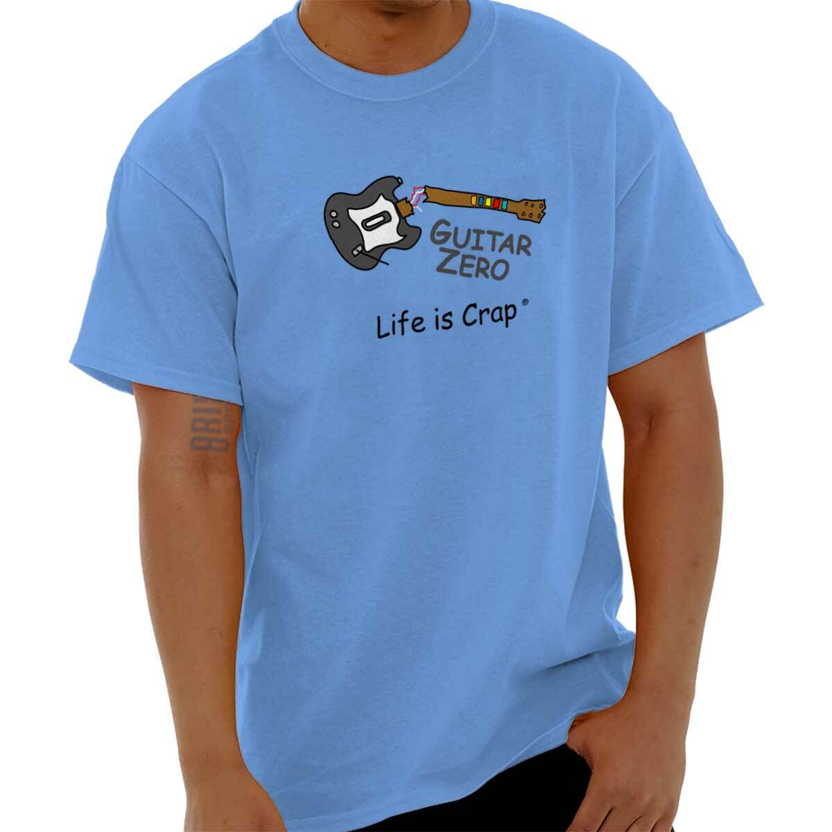 Life is Crap Funny Guitar Player Music Band Womens or Mens Crewneck T Shirt Tee