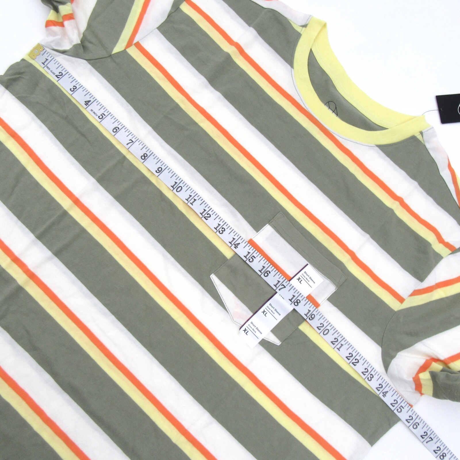 Original Use Mens Size XL Crew Neck Short Sleeve T-Shirt Striped Restful Green