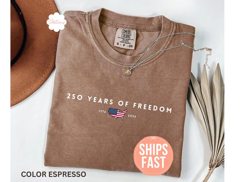 Comfort Colors 250 Years Of Freedom Shirt, USA Anniversary Shirt