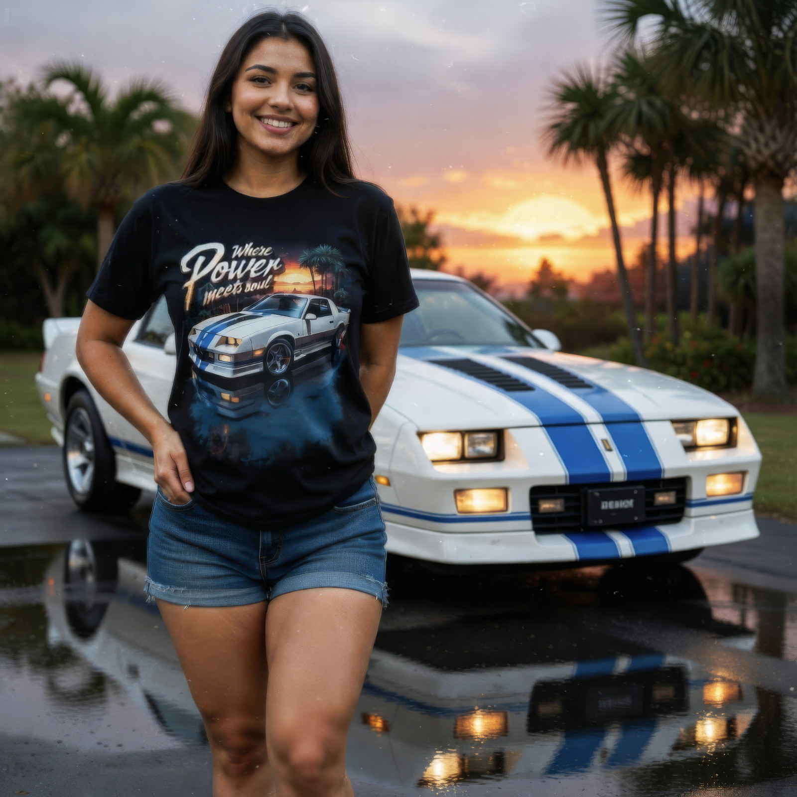 1989 IROC‑Z 1LE Camaro T shirt- Vintage Muscle Car Unique Artwork Graphic Tee