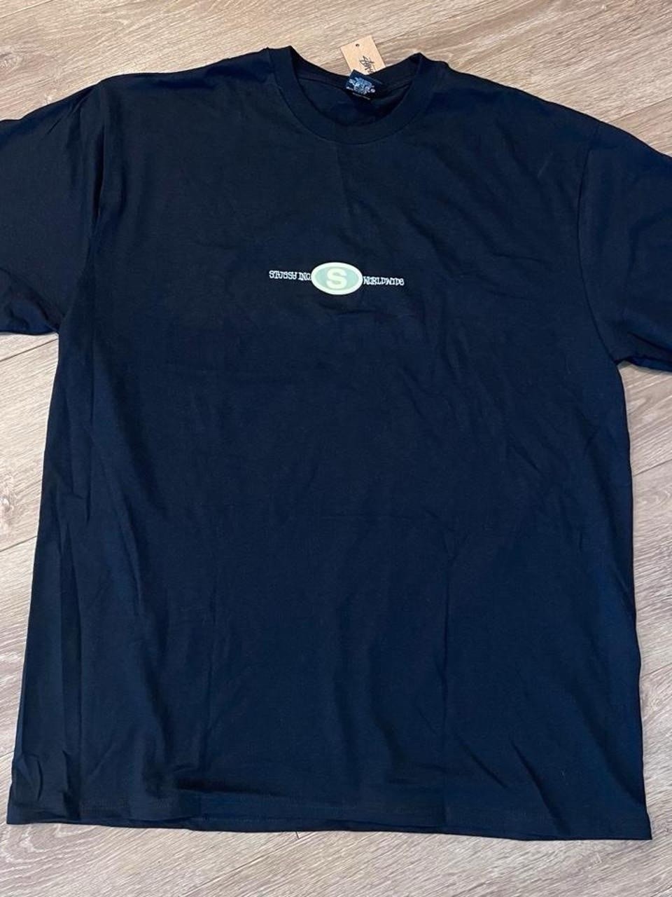 Stussy Worldwide Dot Tee Double-Sided Logo Graphic T-Shirt Black Men’s XL