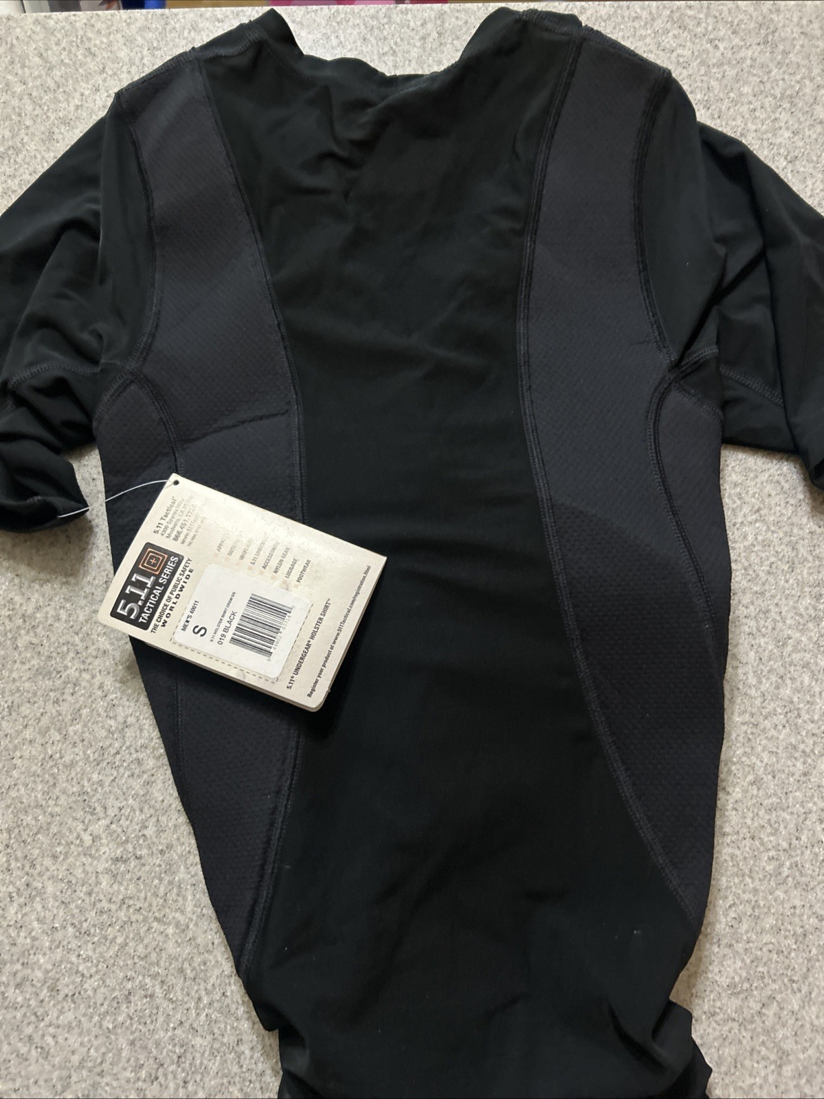 5.11 TACTICAL SERIES Conceal Carry Holster Padded T-Shirt Black Size Small