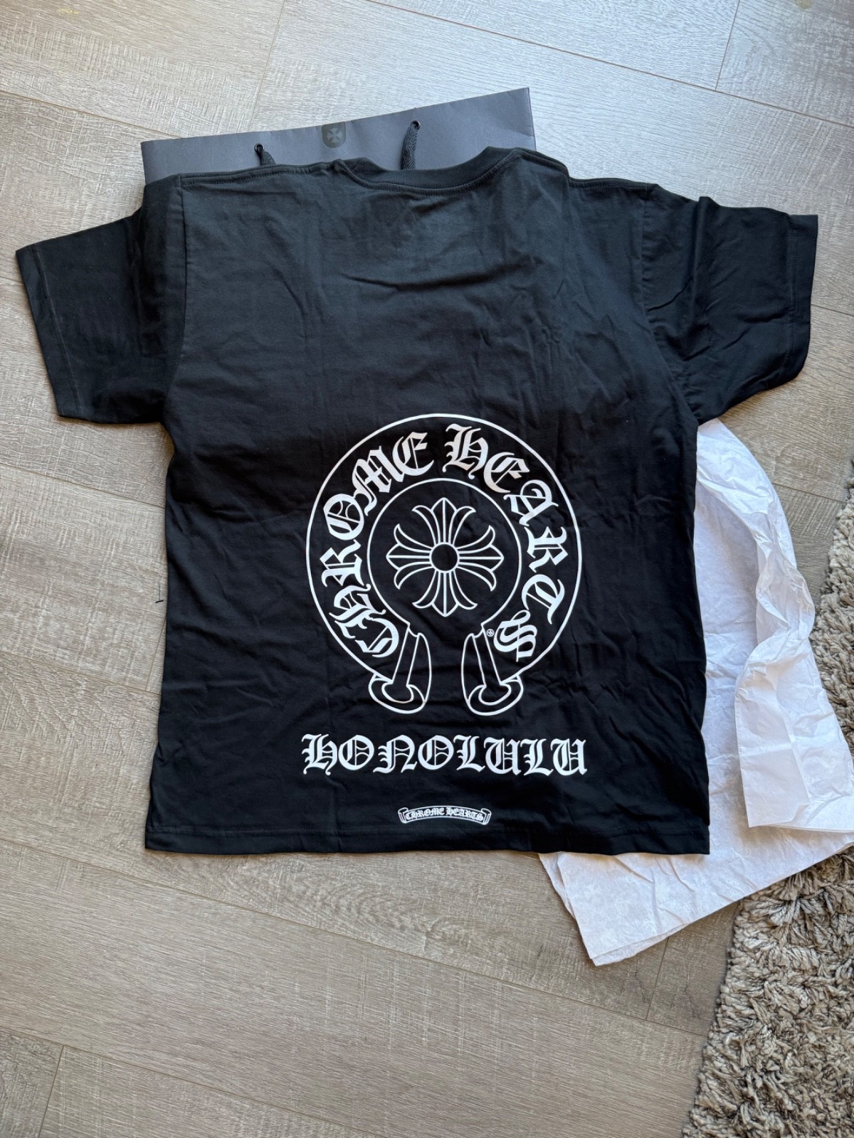 New Chrome Hearts Honolulu Exclusive Horseshoe Logo Pocket T-Shirt Black XL