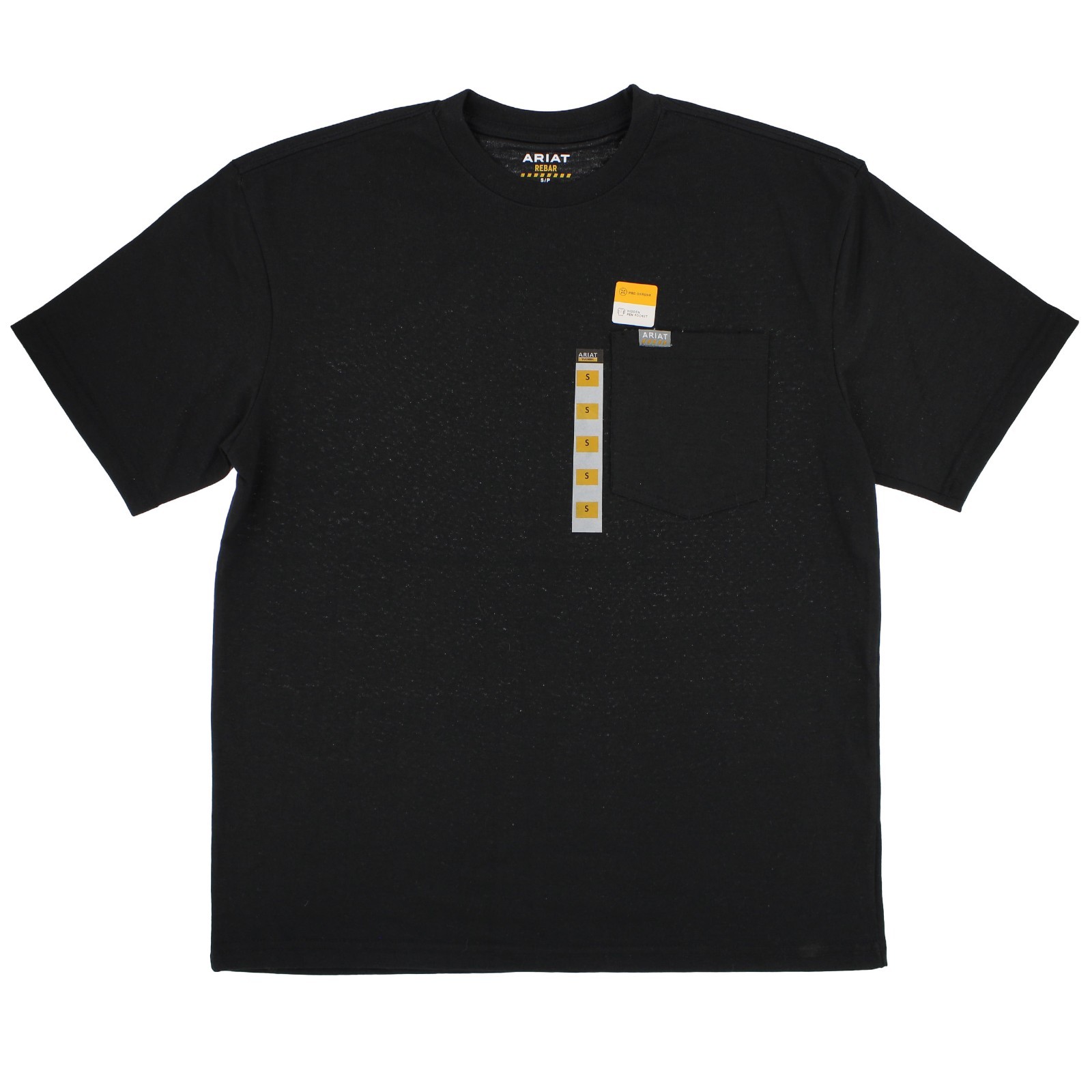 Ariat Rebar Men’s Work T-Shirt Short Sleeve Pre-Shrunk Cotton Strong One-Pocket