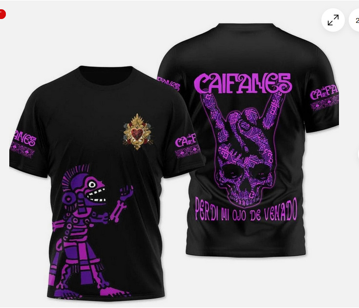 Caifanes Band World Tour Black Full Size 3D T Shirt For Men.