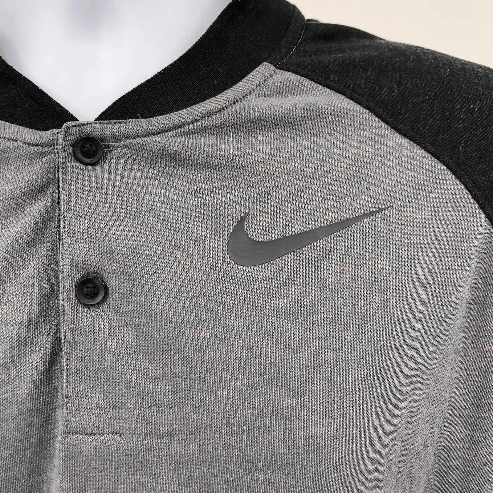 Nike Gray Lightweight Henley Shirt | Perfect for Any Occasion