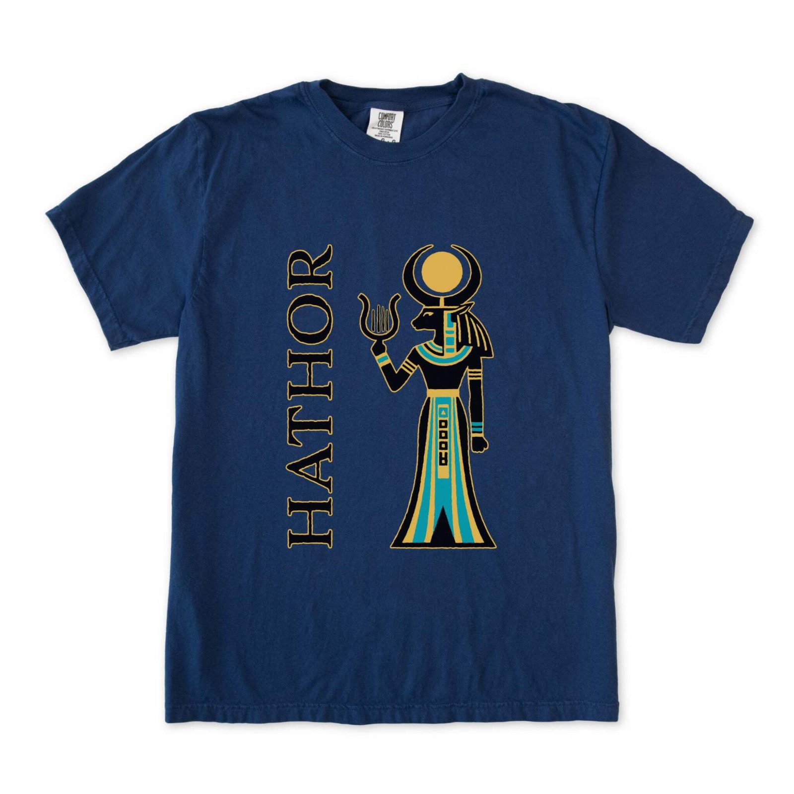 Hathor Egyptian Goddess T-Shirt | Ancient Egyptian Mythology Sun Disk Tee