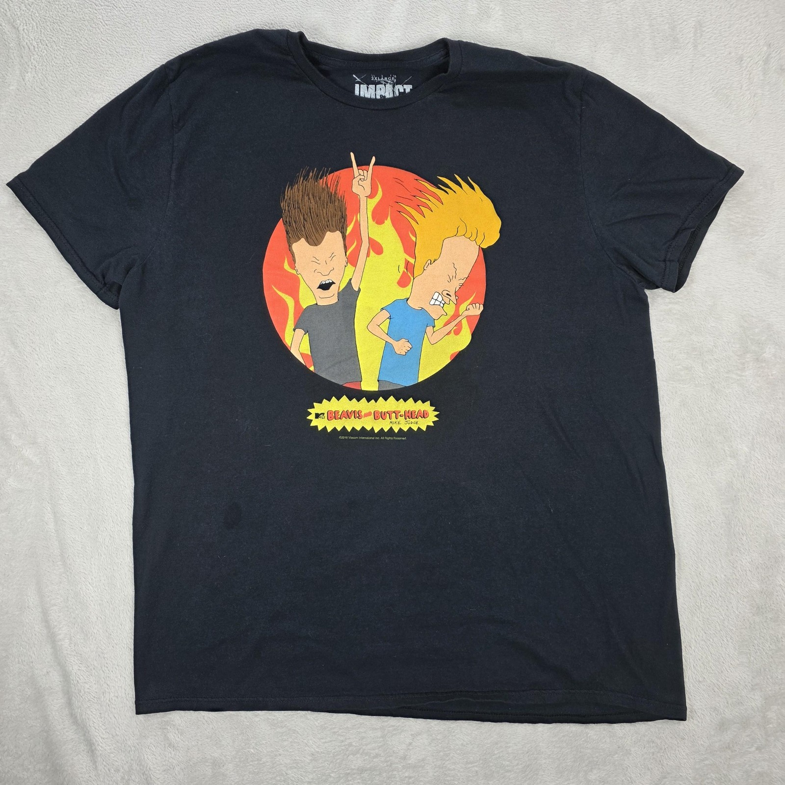 Beavis and Butt-Head Shirt Mens 2XL Black Impact Merchandising Cartoon Tee 2016