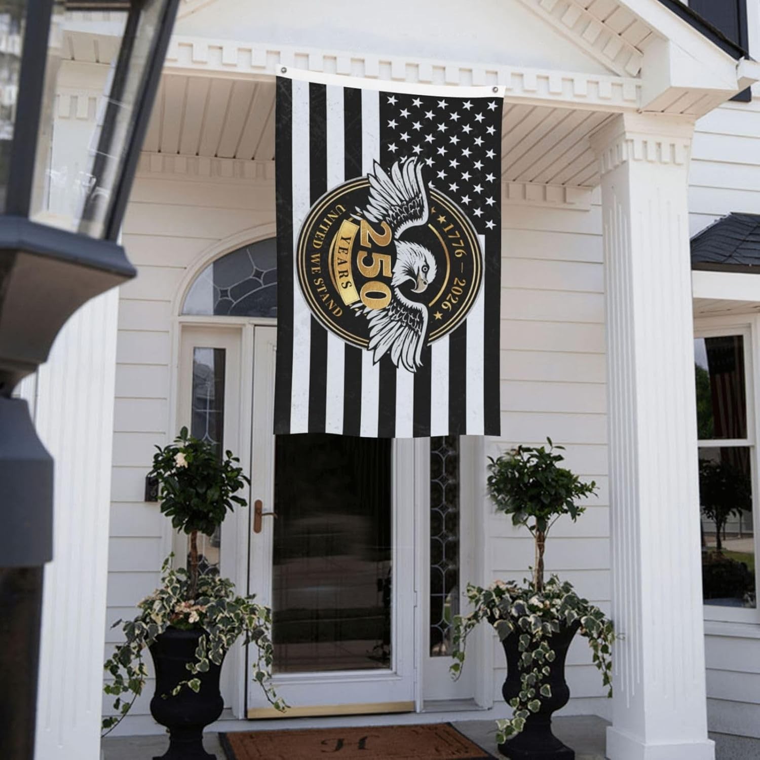 250th Anniversary American Flag 3×5 Ft (1776-2026), Black and White USA Flag wit