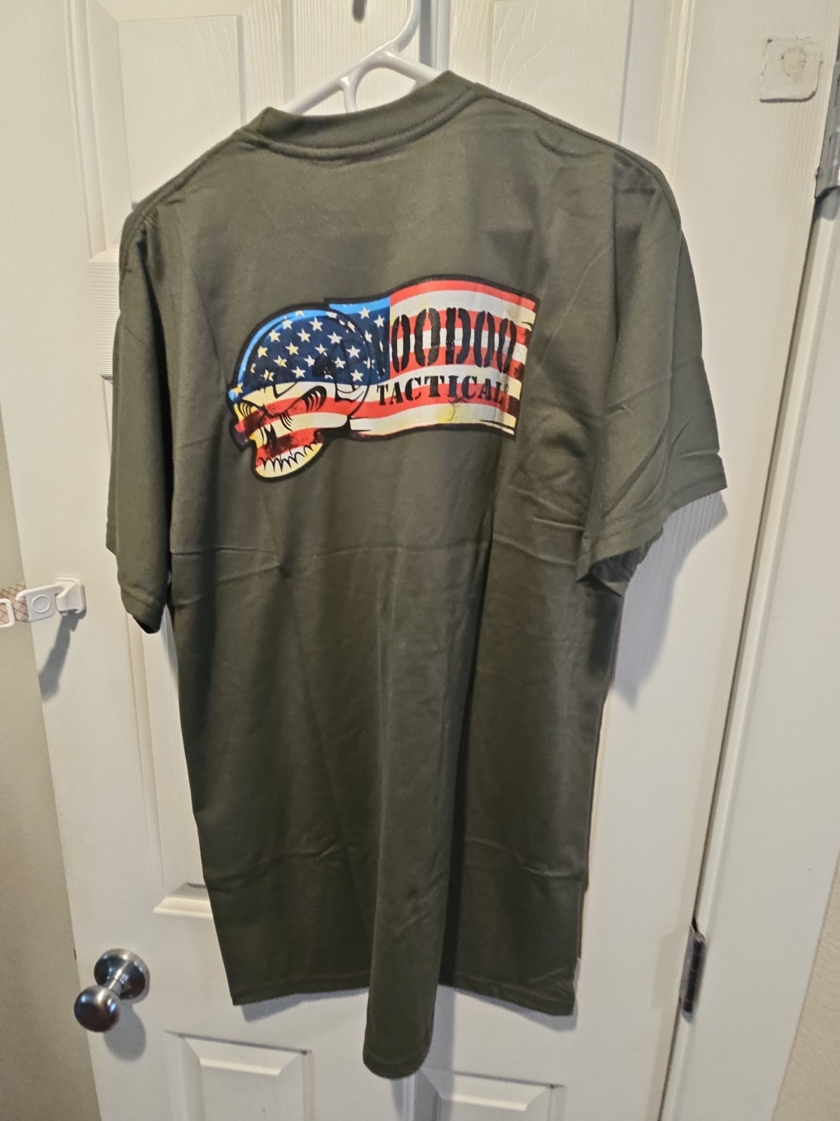Voodoo Tactical T-Shirt Men’s XL Od Green Patriotic Ribbon Logo Cotton
