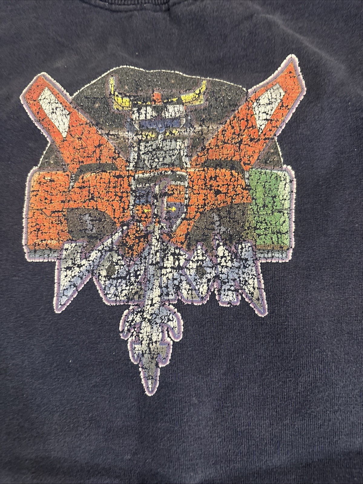 Gold Basicss Label Voltron – Blue Shirt – XL Cracking on Decal