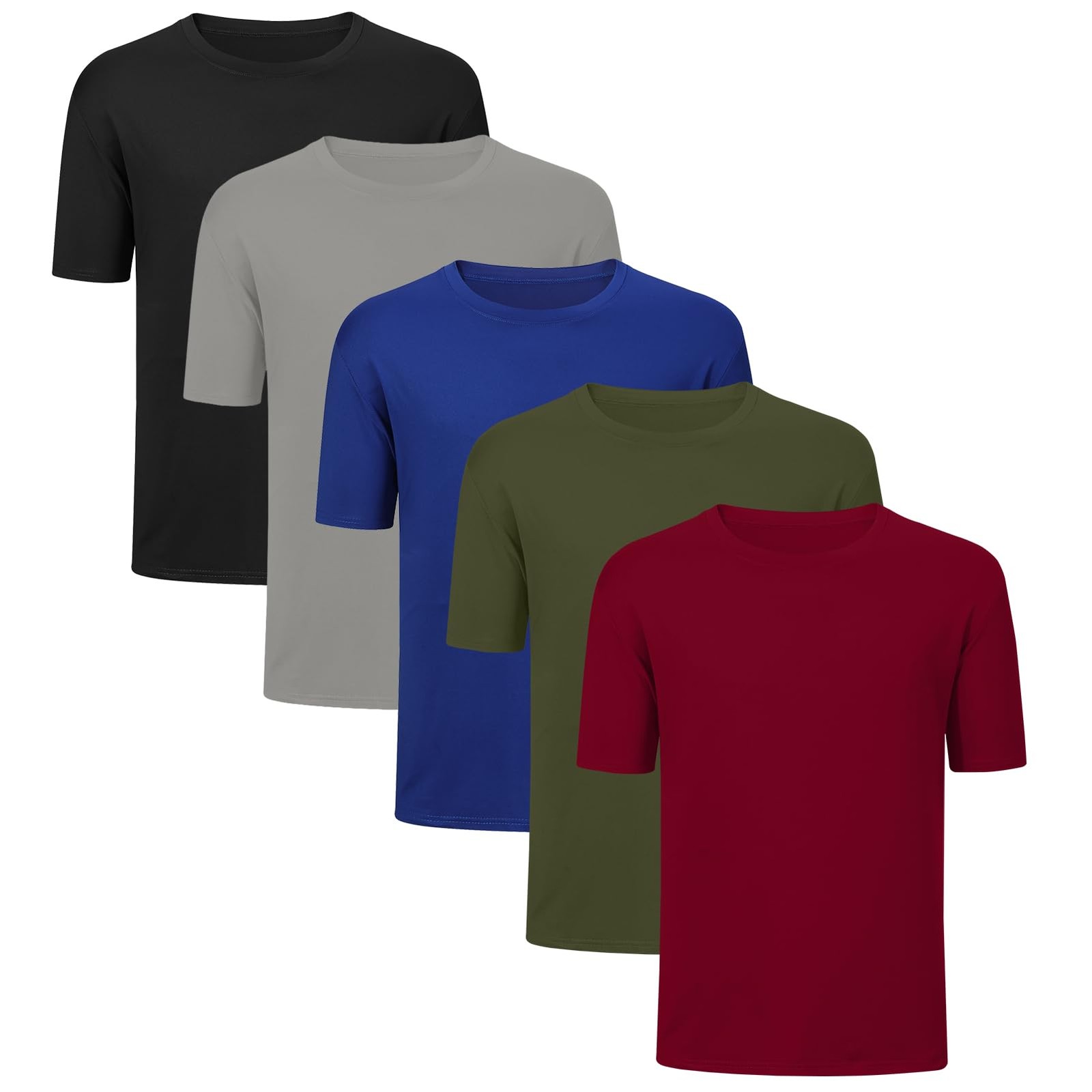 5-Pack Mens Workout T-Shirts Quick Dry Athletic Performance Gym Shirts Casual…