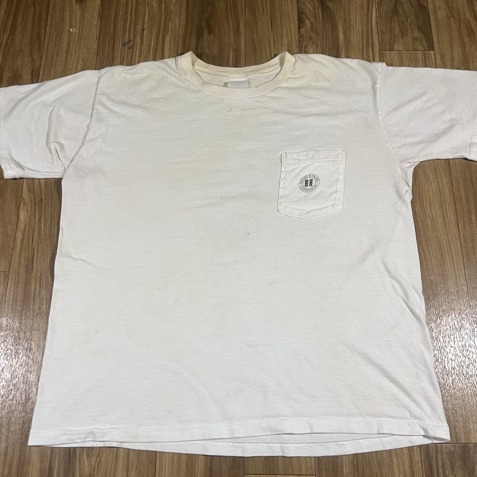 Vintage Banana Republic Shirt Mens Large White Tiger Safari Graphic Pocket Tee