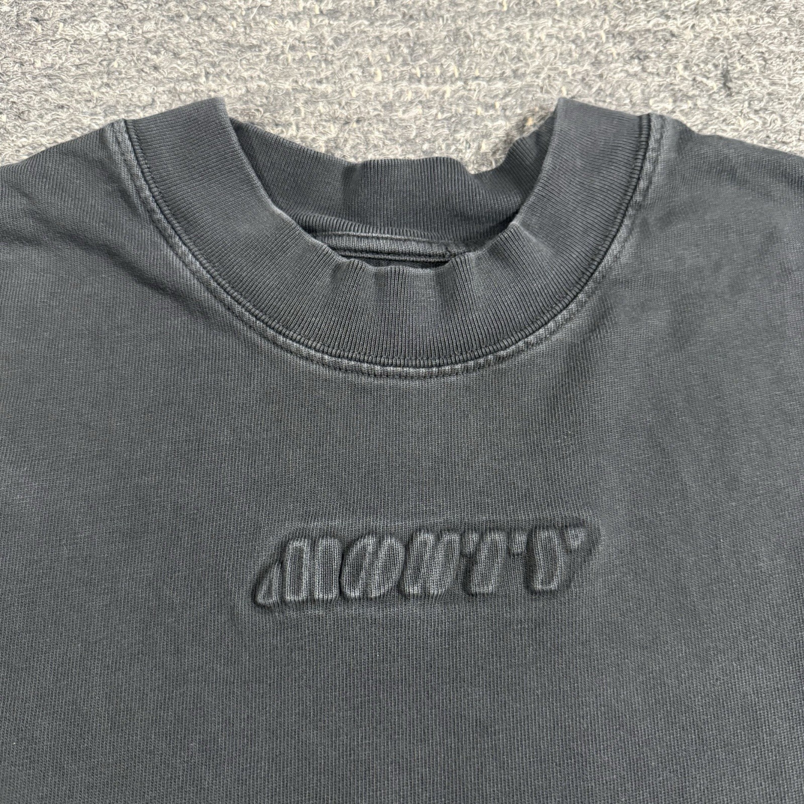 Mouty Tee Shirt Men Medium Boxy Portugal Faded Logo Short Sleeve T-Shirt Heavy