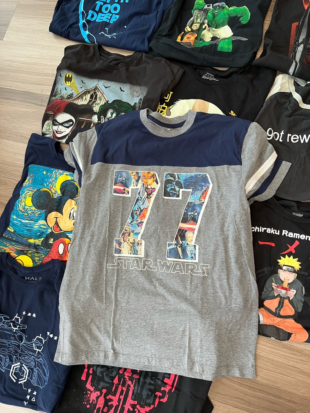 Lot Of 12 Amine Video Game Disney T Shirts Multi Size And Color Mickey Star Wars