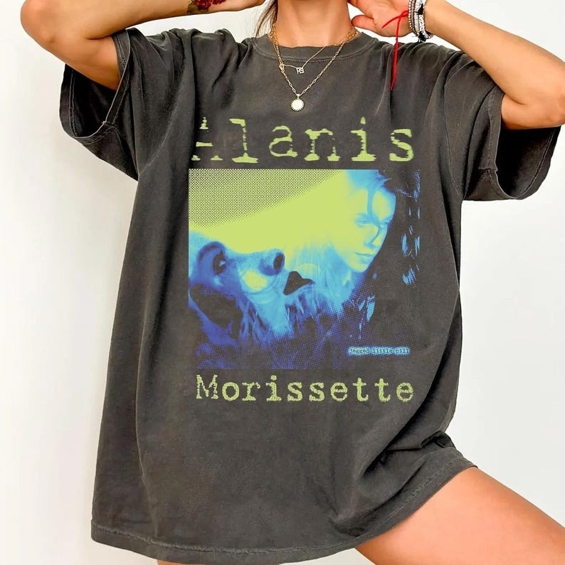 Alanis Morissette T-Shirt Vintage 90s Retro Rock Tee Classic Concert Merch