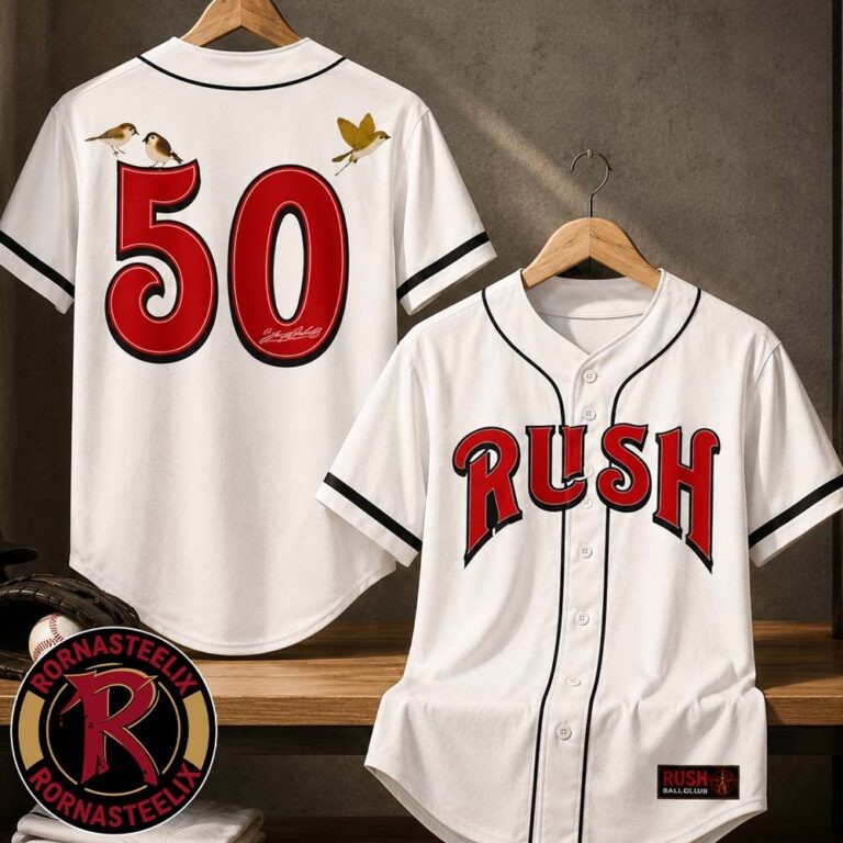 Rush Fifty Something Tour 2026 Merch 50 Something Logo Baseball Jersey