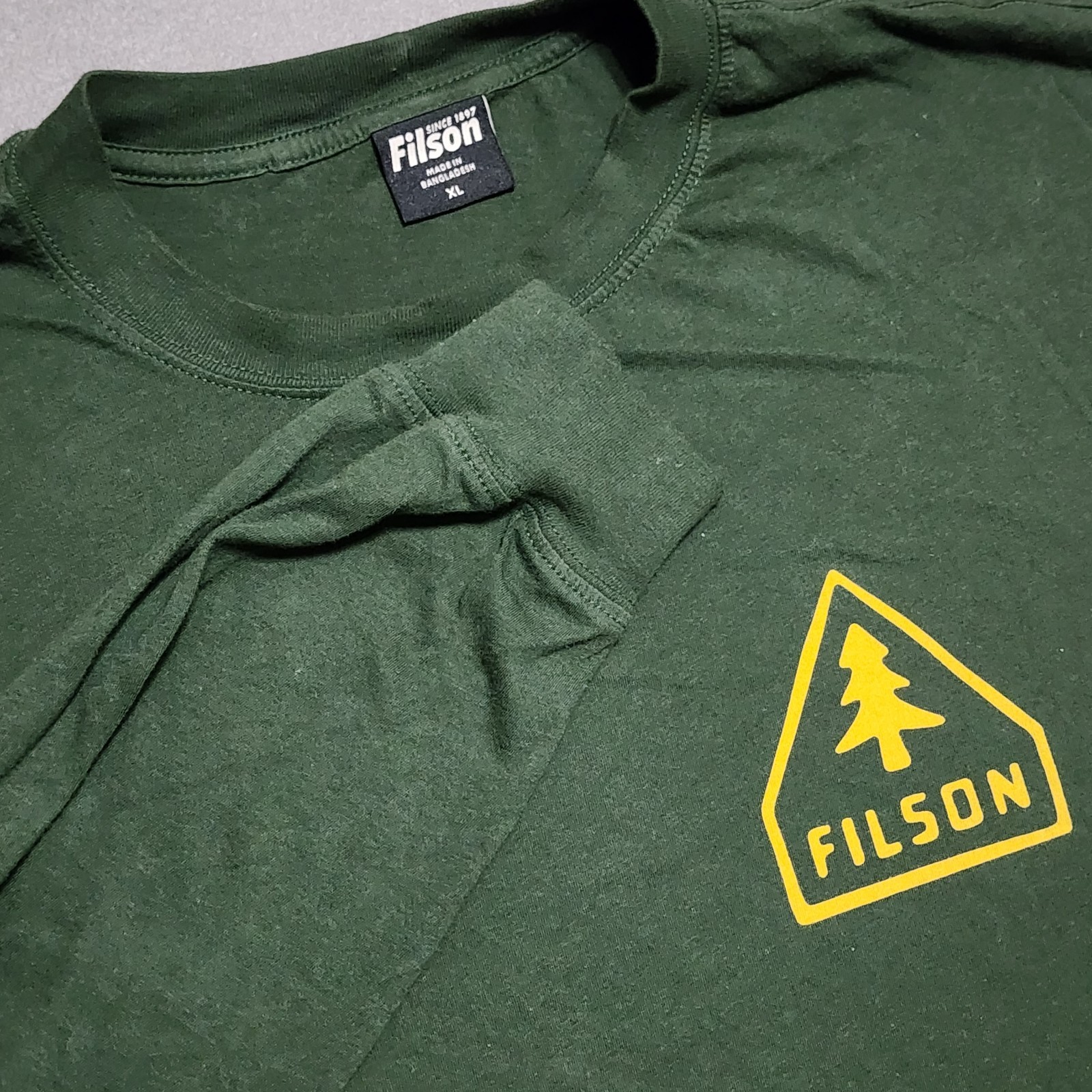 CC Filson T-Shirt Men’s XL Green Ranger Graphic Long Sleeve Graphic Tee Crewneck
