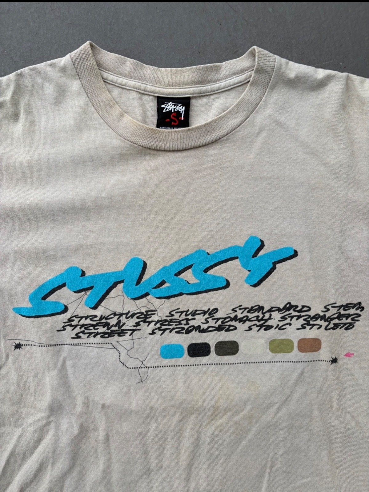 Stussy x Futura Geographic tee grey