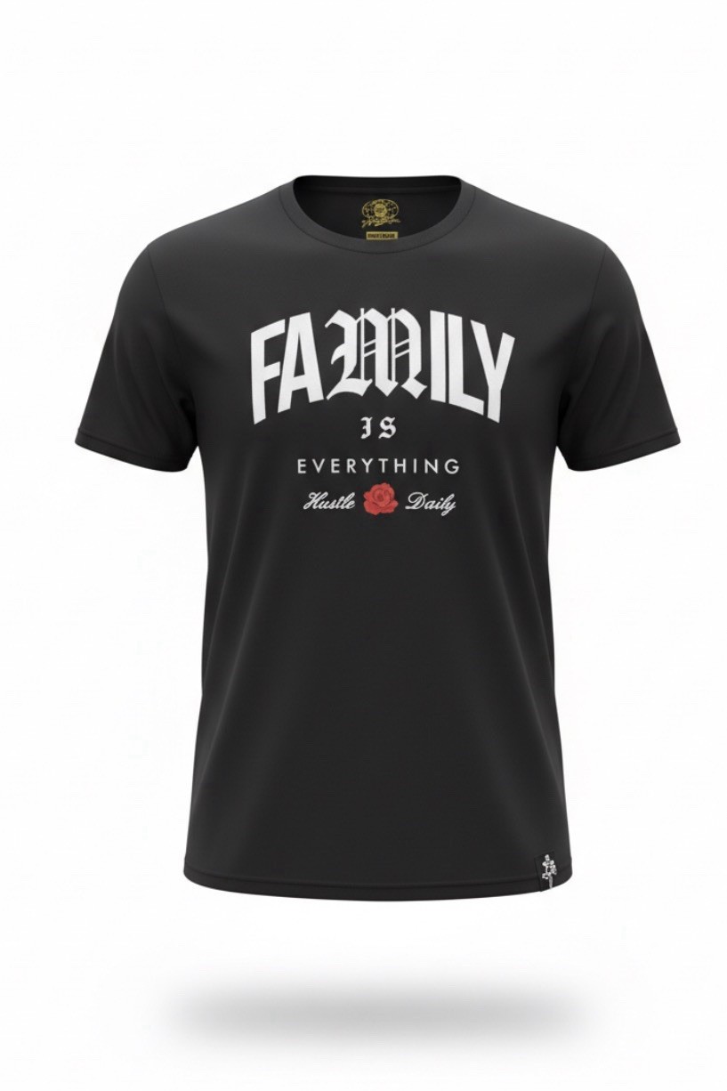 Muerte Hustle Daily Short Sleeve Graphic TeeShirt 3XL Black Family Is Everything