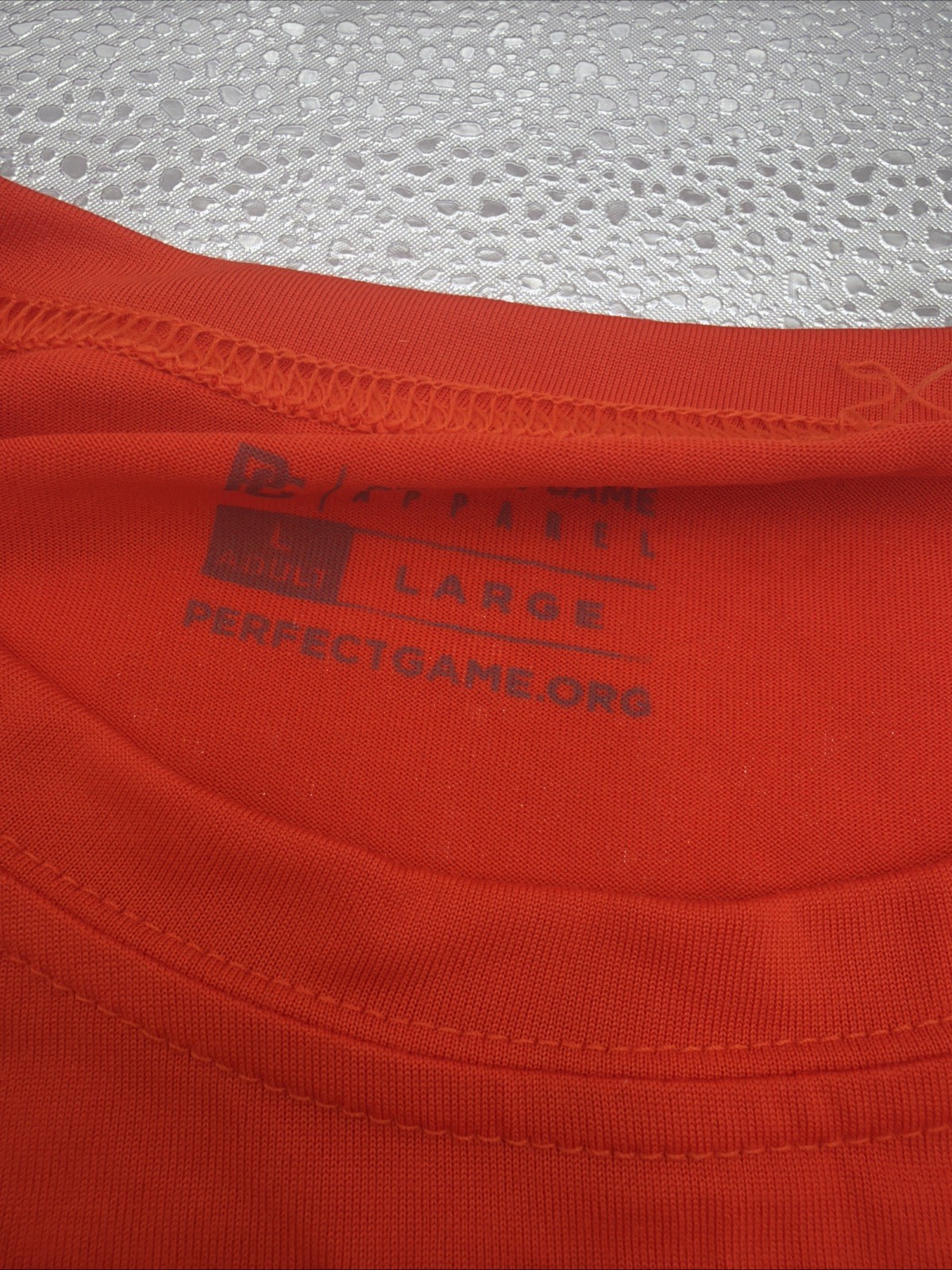 Men’s Sz L Perfect Game Baseball Orange Long Sleeve Shirt PG
