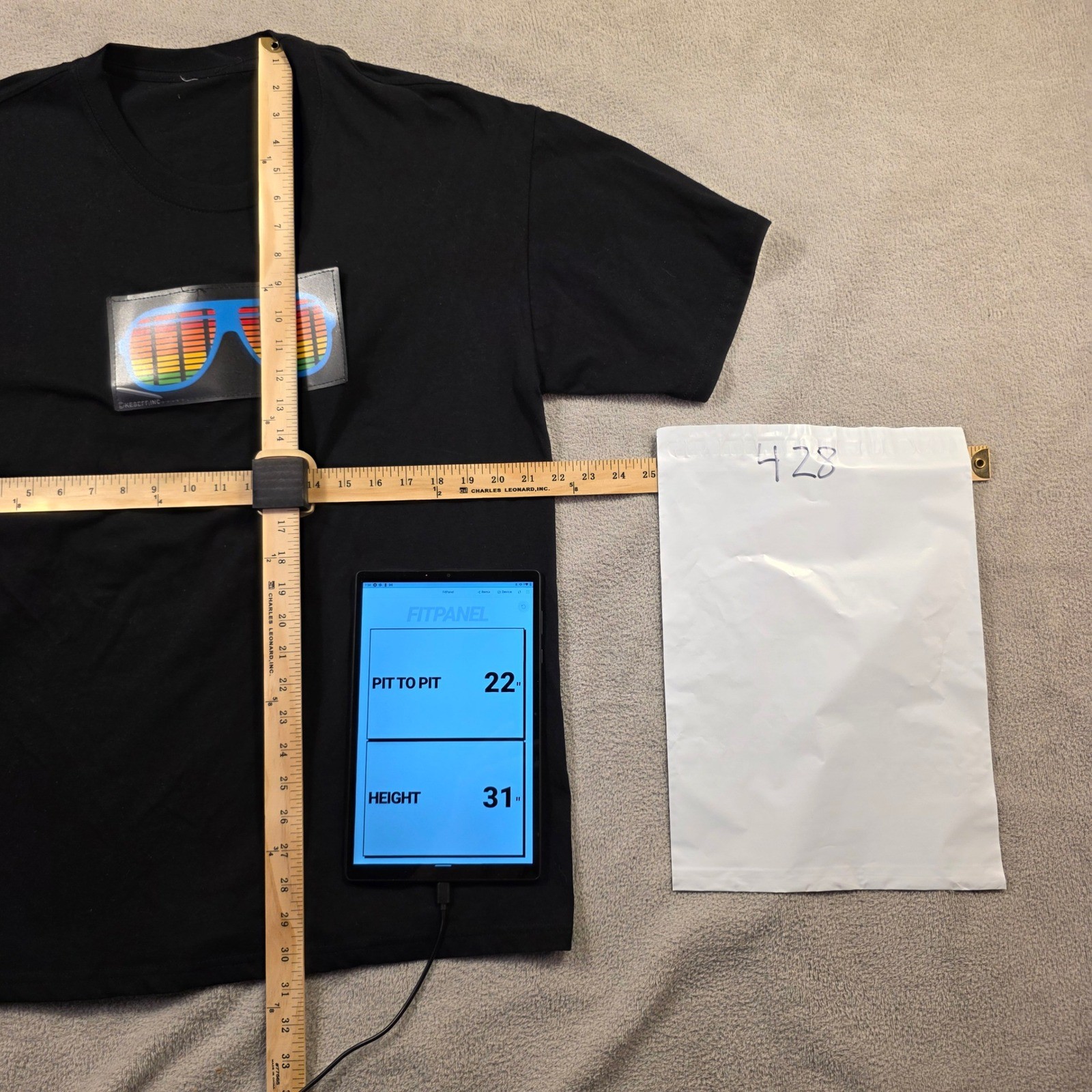 Keseff Inc LED Equalizer T-Shirt Mens XL Black Excellent Sound Activated Rave