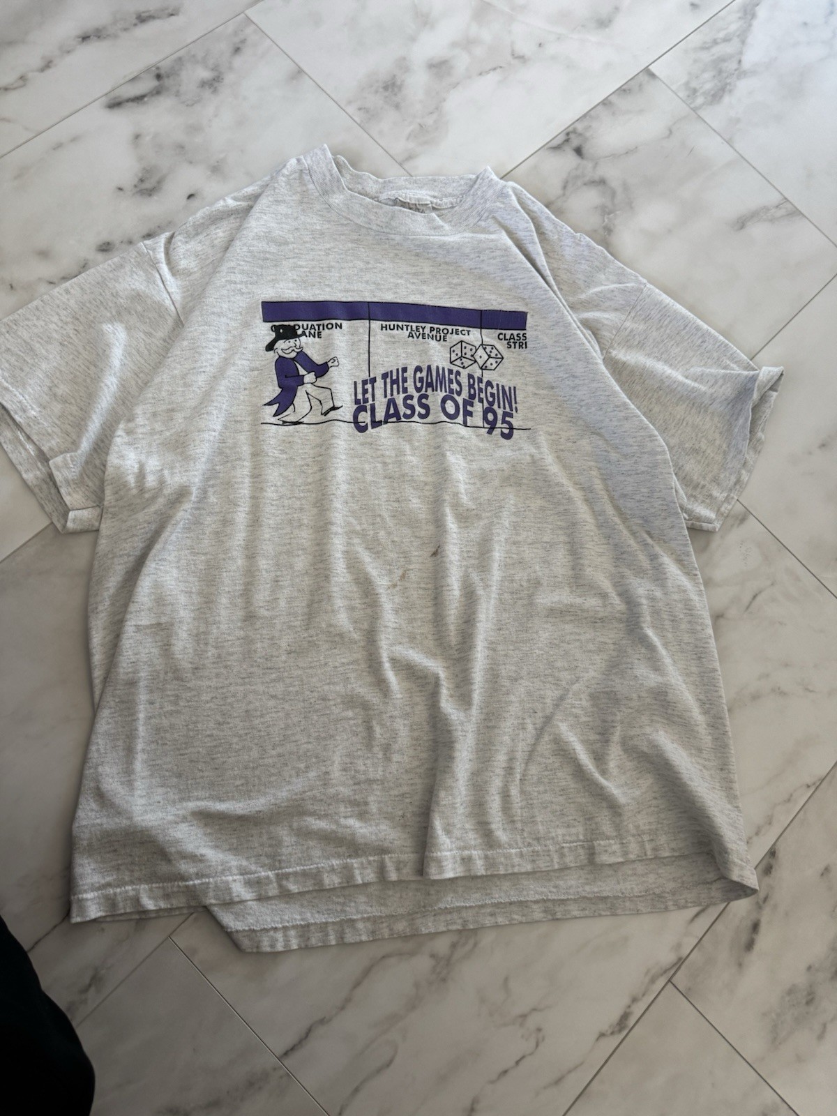 Men’s Graduation T Shirt Size Large Monopoly Design Short Sleeve