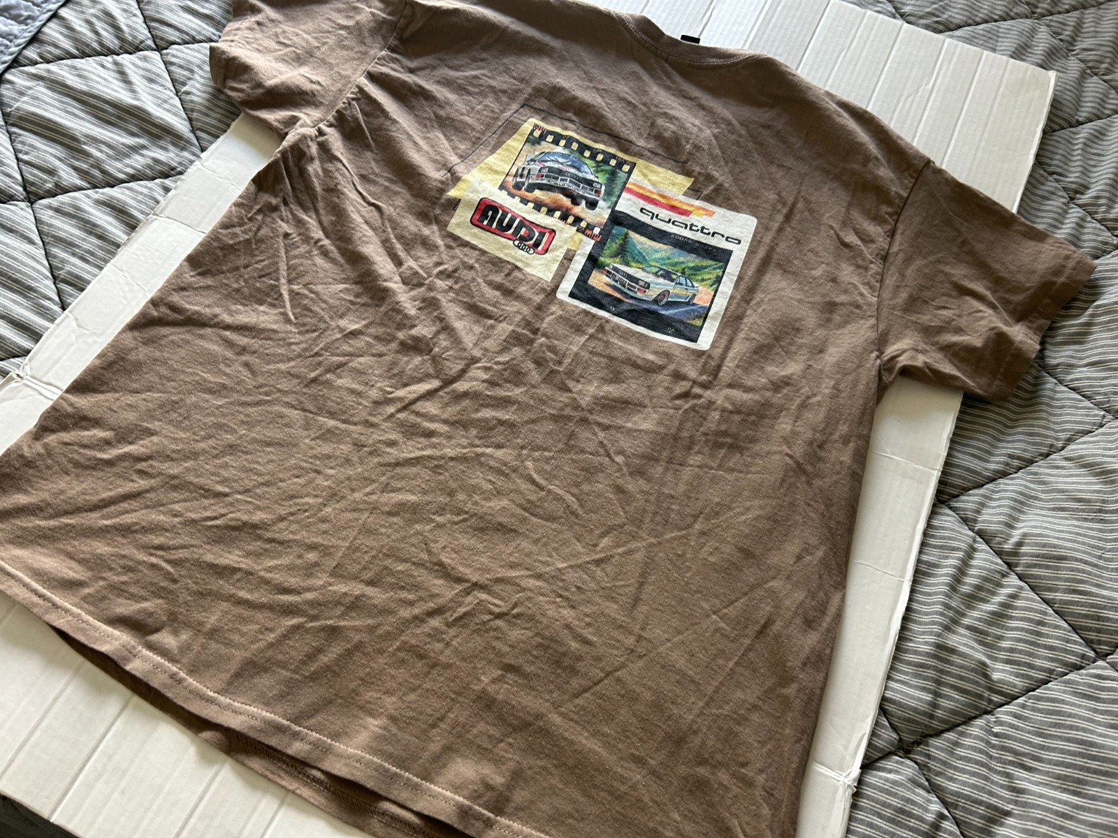 AUDI QUATTRO MZM SIZE XL BRN SHORT SLEEVE T-SHIRT. SEE DESCRIPTION