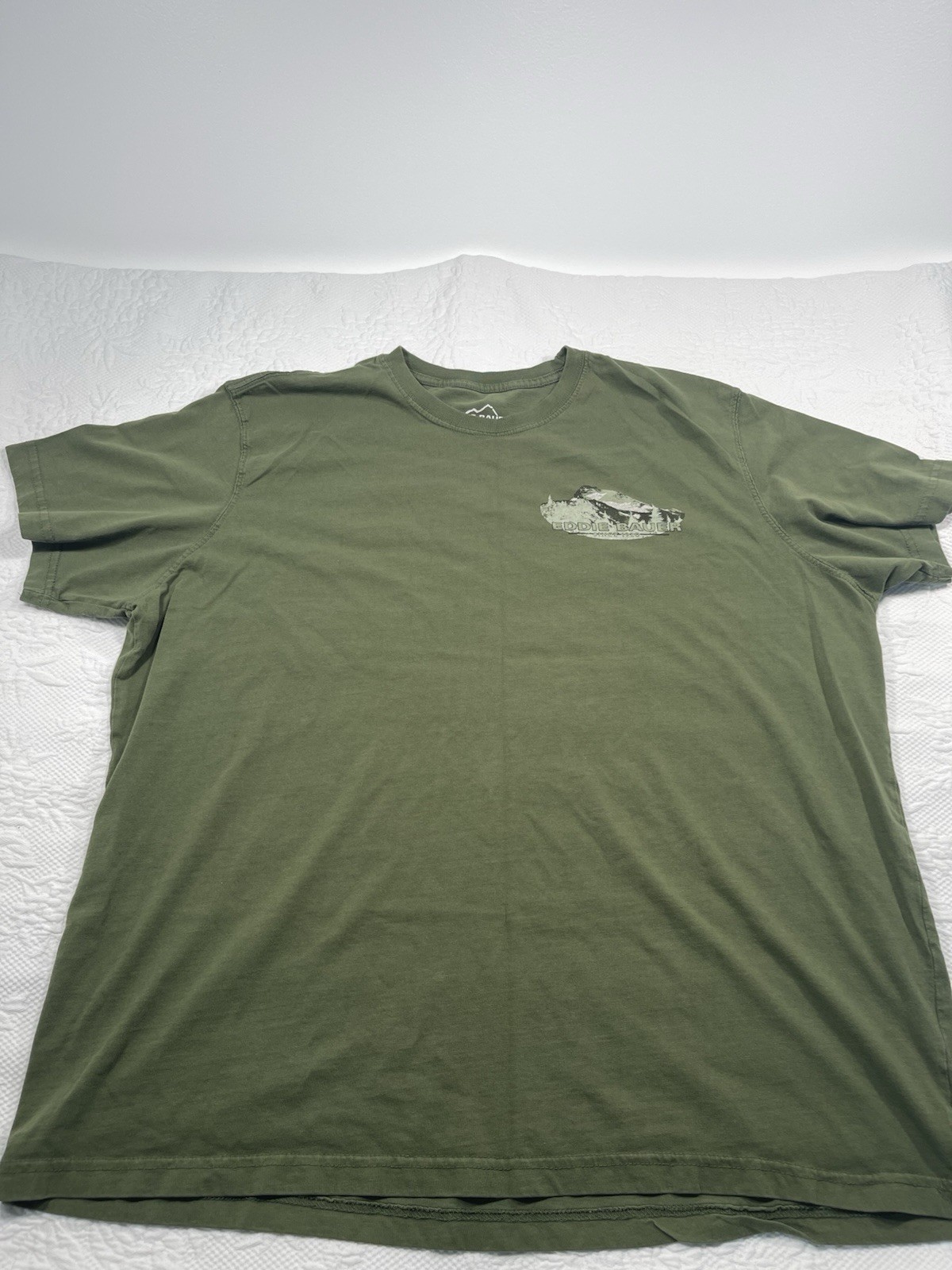 Eddie Bauer Men’s Green Graphic Logo Knit Crew Neck Short Sleeve XXL T-Shirt