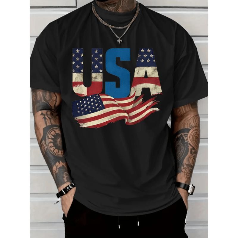 American Independence Day T-shirt flag print patriotic tee