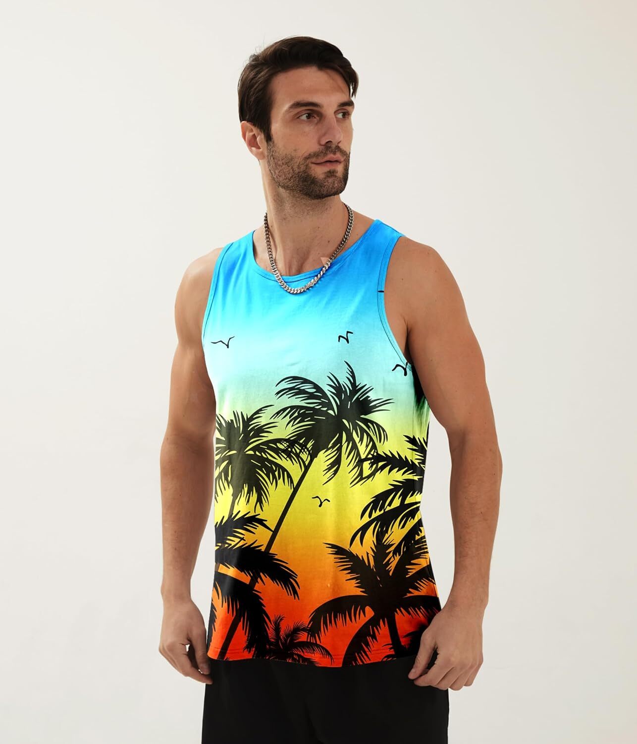Mens Tank Tops Funny Graphic Summer Sleeveless Tank Top,comfortable, breathable