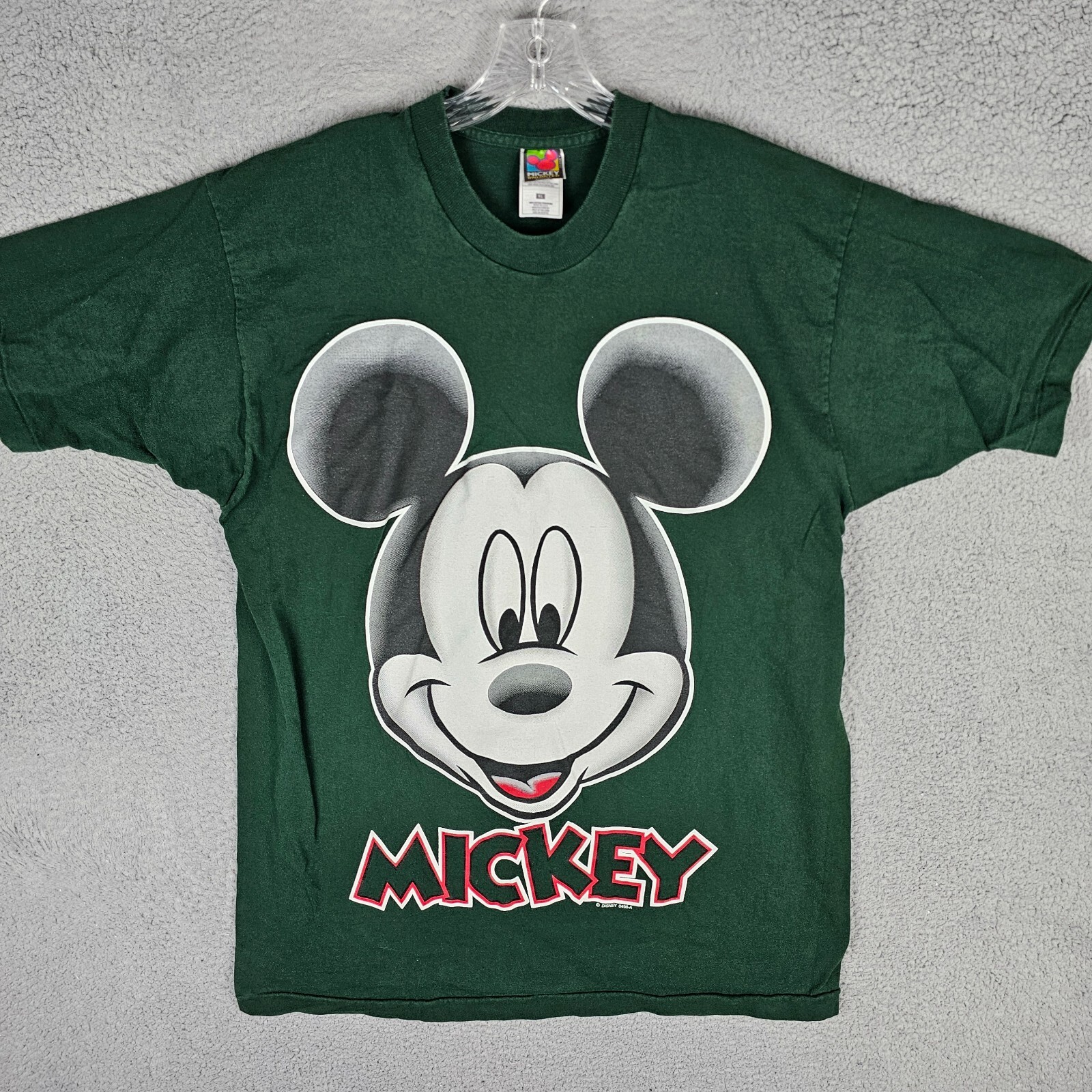 VTG Mickey Unlimited Shirt Mens XL Green Mickey Mouse Face Big Graphic Crewneck
