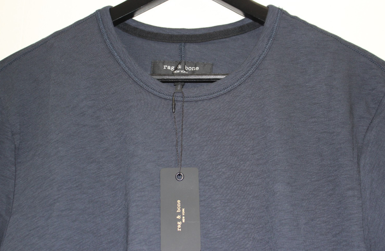 Rag & Bone Classic Slub Jersey Lightweight Navy Blue (Not Black) Men Med T-Shirt