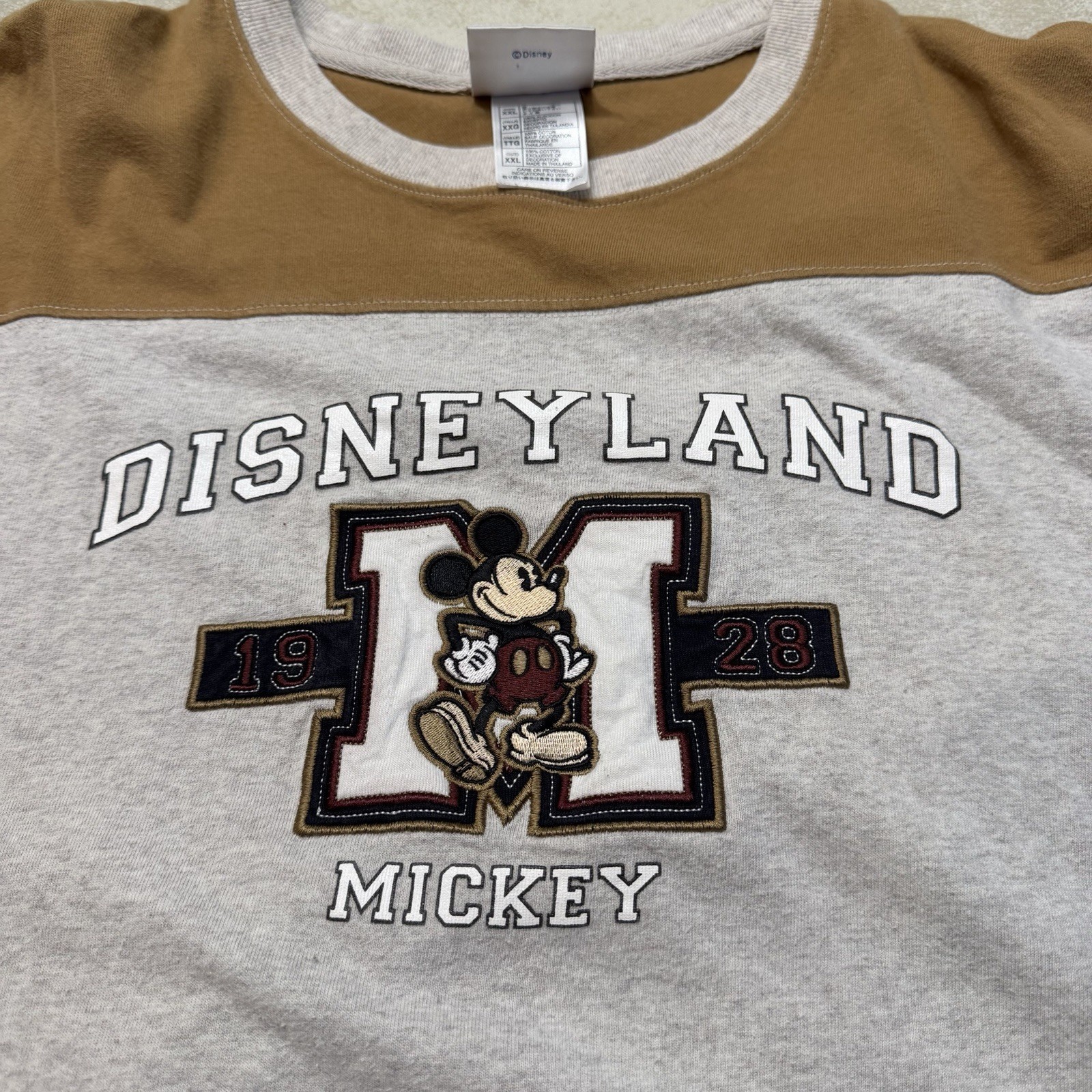 Vintage Walt Disney World Shirt Mickey Mouse Embroidered Size XXL Ringer Jersey